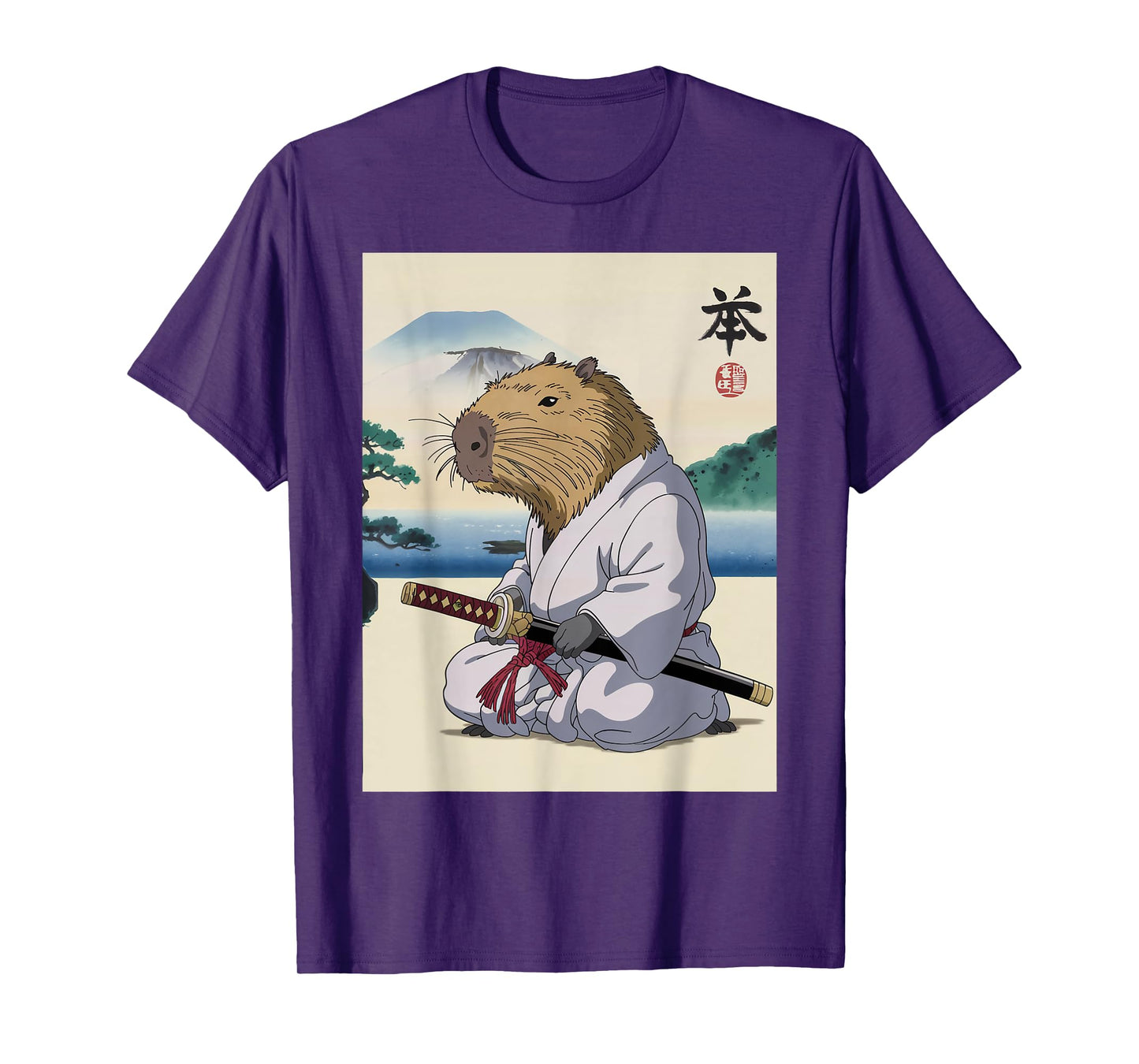 Samurai Capybara Anime Japanese Art Funny Gift Men Women Kid T-Shirt