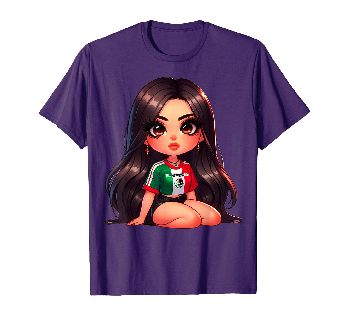 Brown Pride Chicana Mexican Girl Chola Badass Patriotic T-Shirt