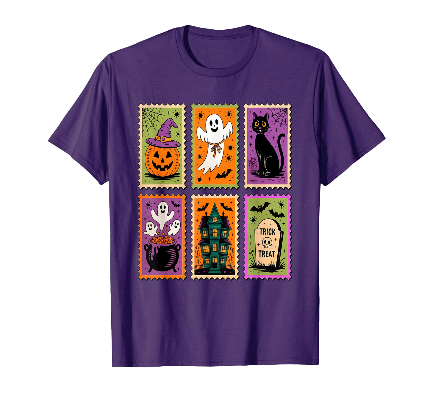 Retro Halloween Cat Ghost Girly Halloween Fall Halloween T-Shirt