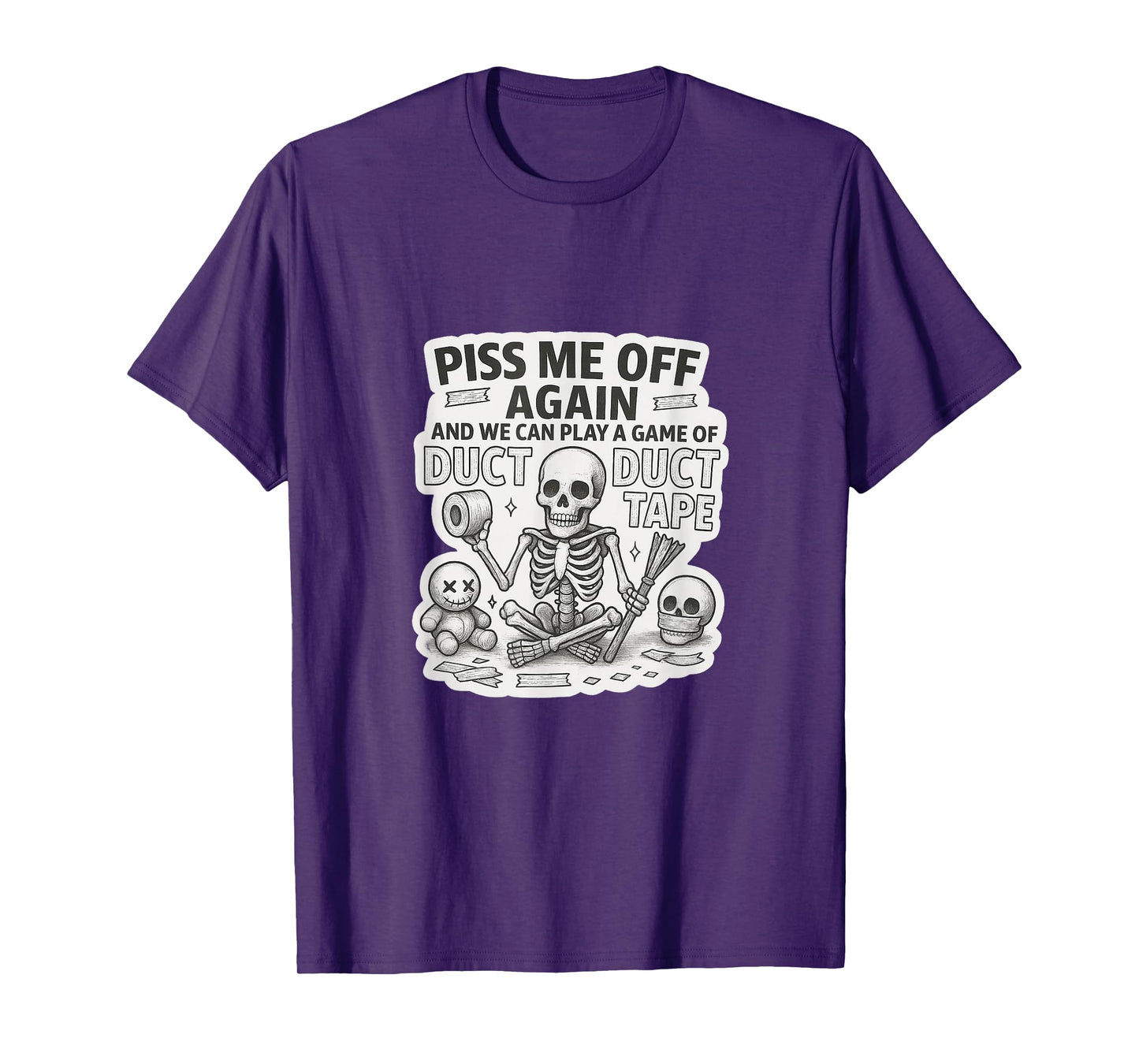 Duct Duct Tape Skeleton Funny Sarcastic Halloween Design T-Shirt