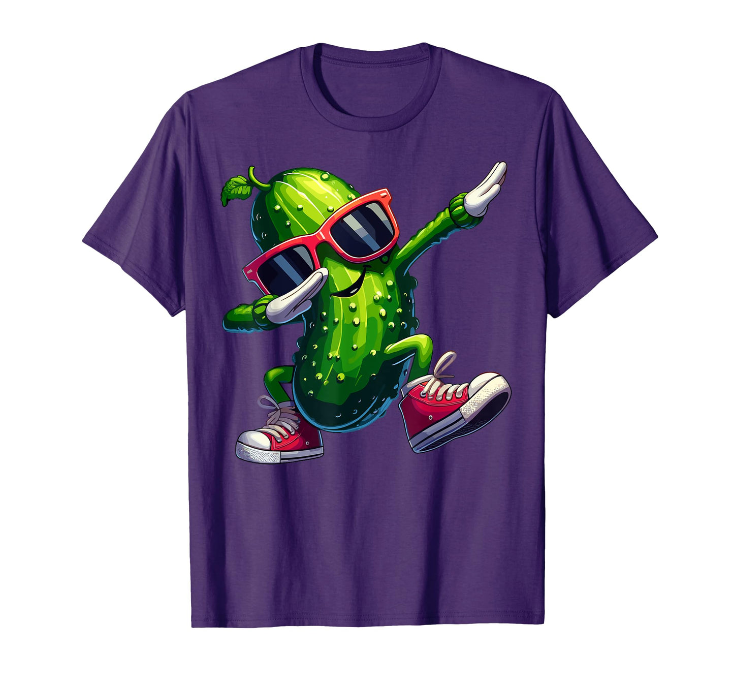 Pickle Dabbing Funny Sunglass Cucumber Boys Girls Kids T-Shirt