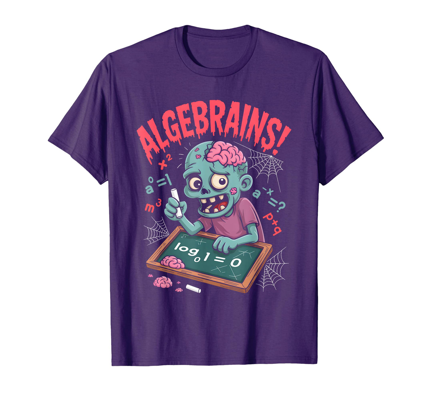 Funny Zombie Math Algebra Brain Humor Halloween T-Shirt