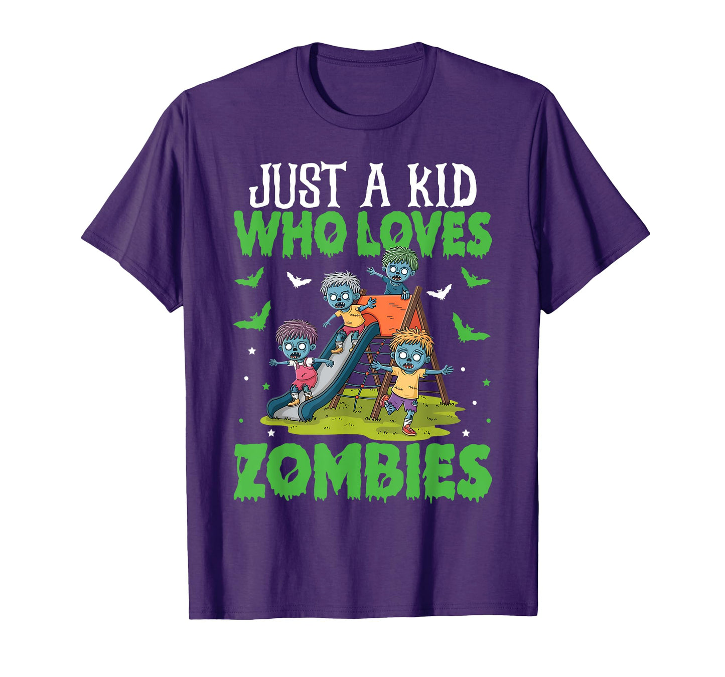 Halloween Zombie Enthusiast Just A Kid Who Loves Zombies T-Shirt