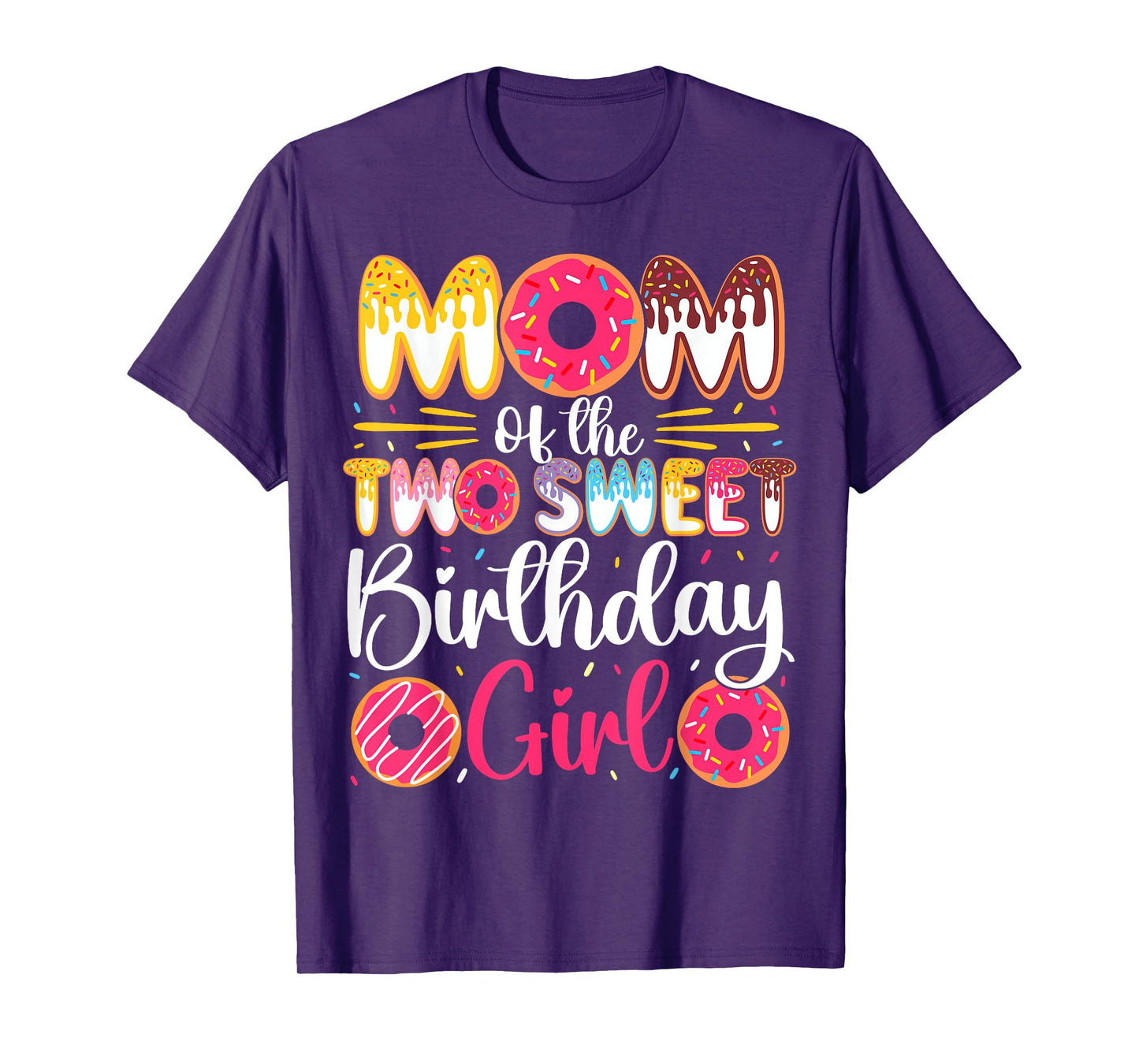 Mom Of The Two Sweet Birthday Girl Donut 2nd Birthday T-Shirt