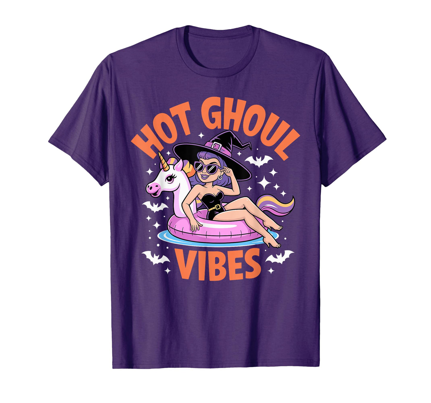 Hot Ghoul Vibes Funny Witch Spooky Summer Halloween Women T-Shirt