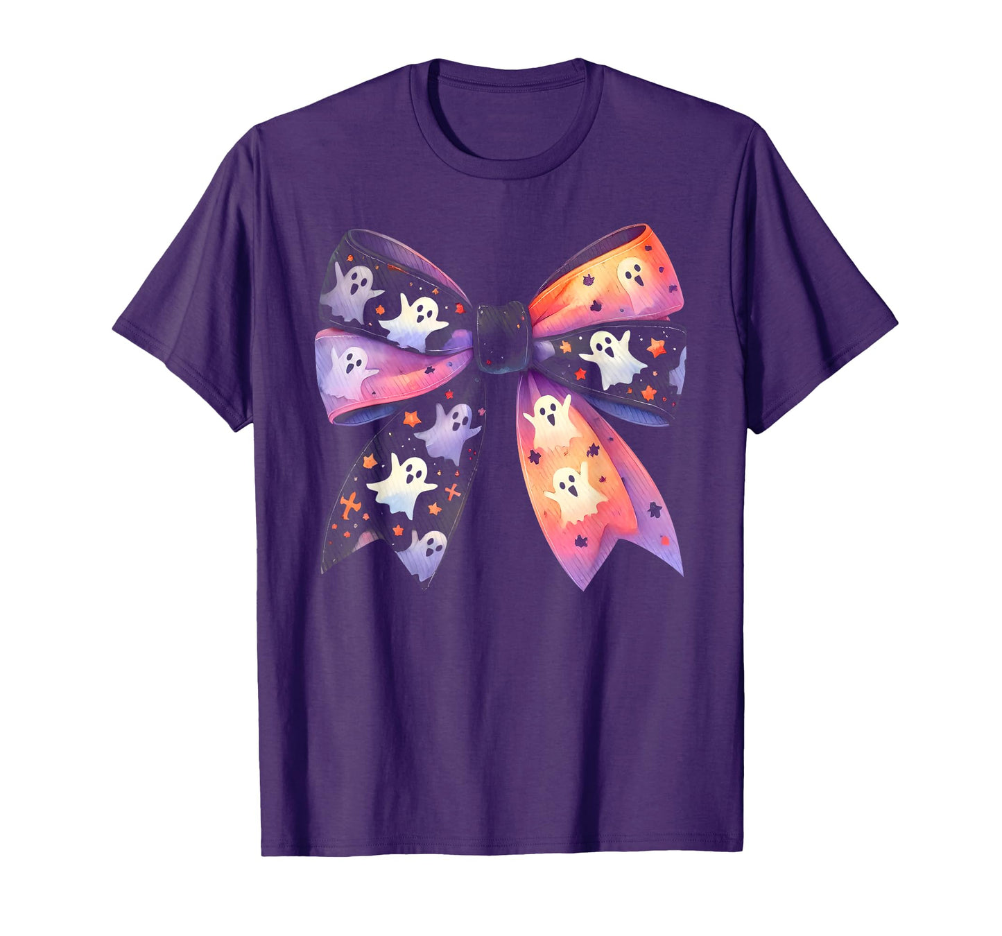 Cute Ghost Bow Coquette Halloween Spooky Season Womens Girls T-Shirt