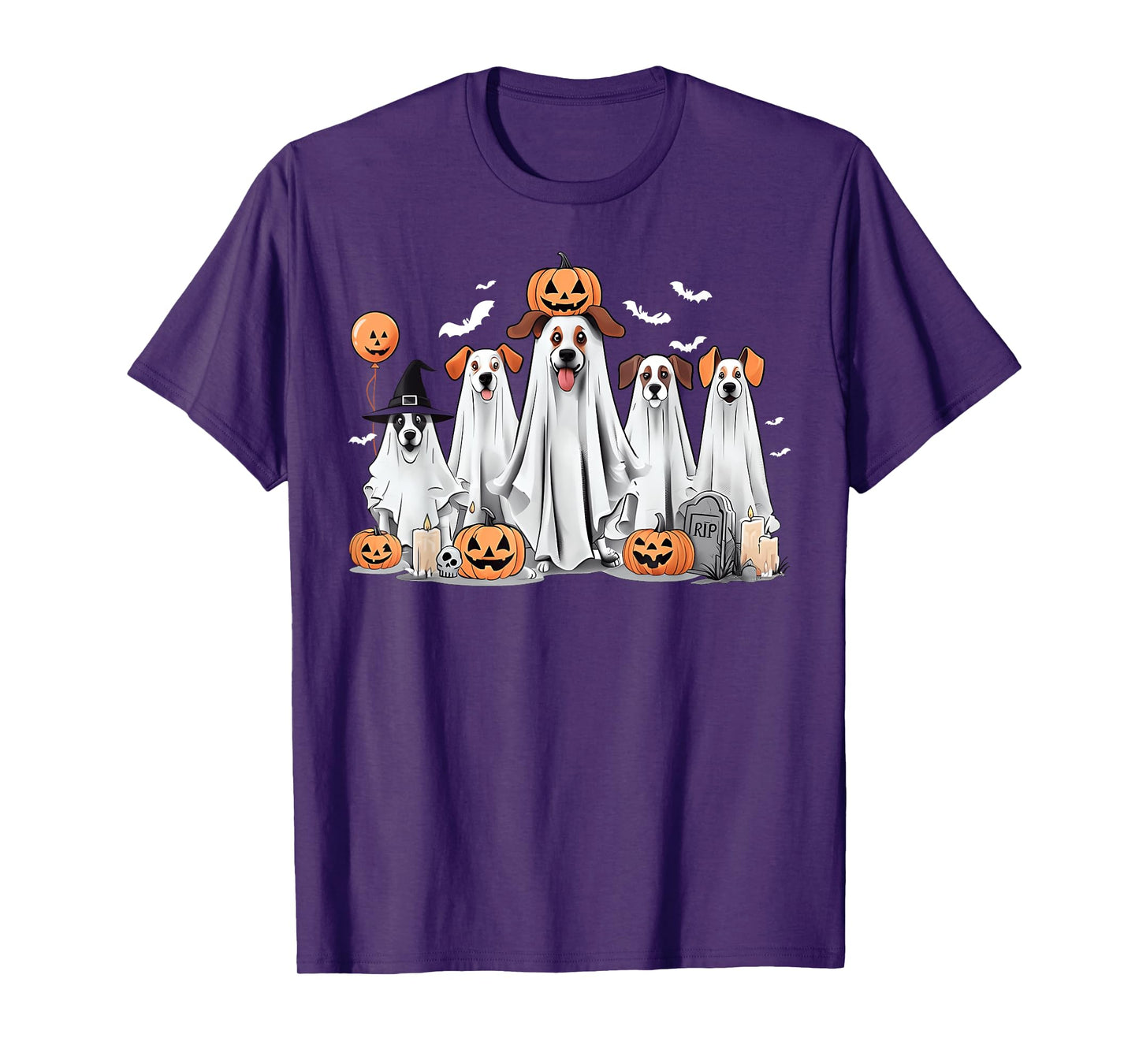 Spooky Dogs In Boo Ghosts Halloween Costume Women Men Kid T-Shirt