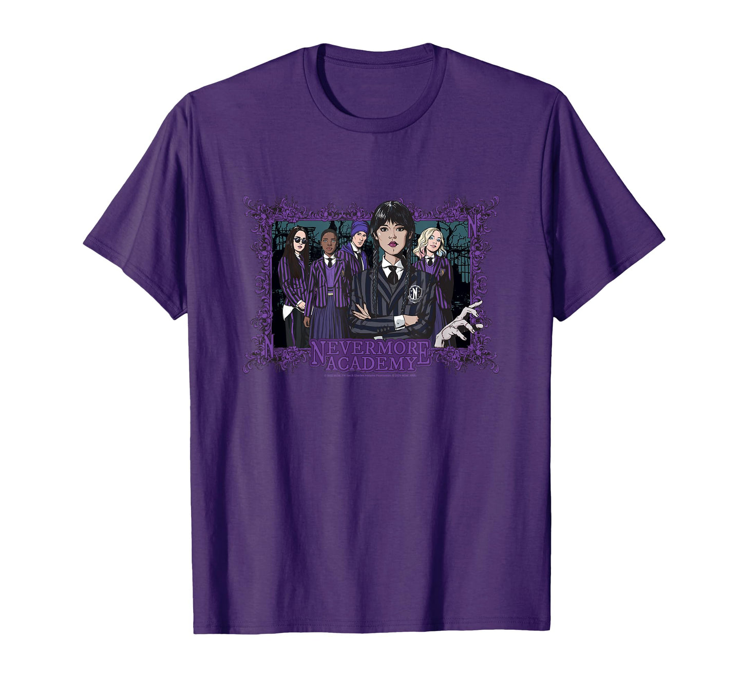 Wednesday Nevermore Academy Students Group Shot T-Shirt