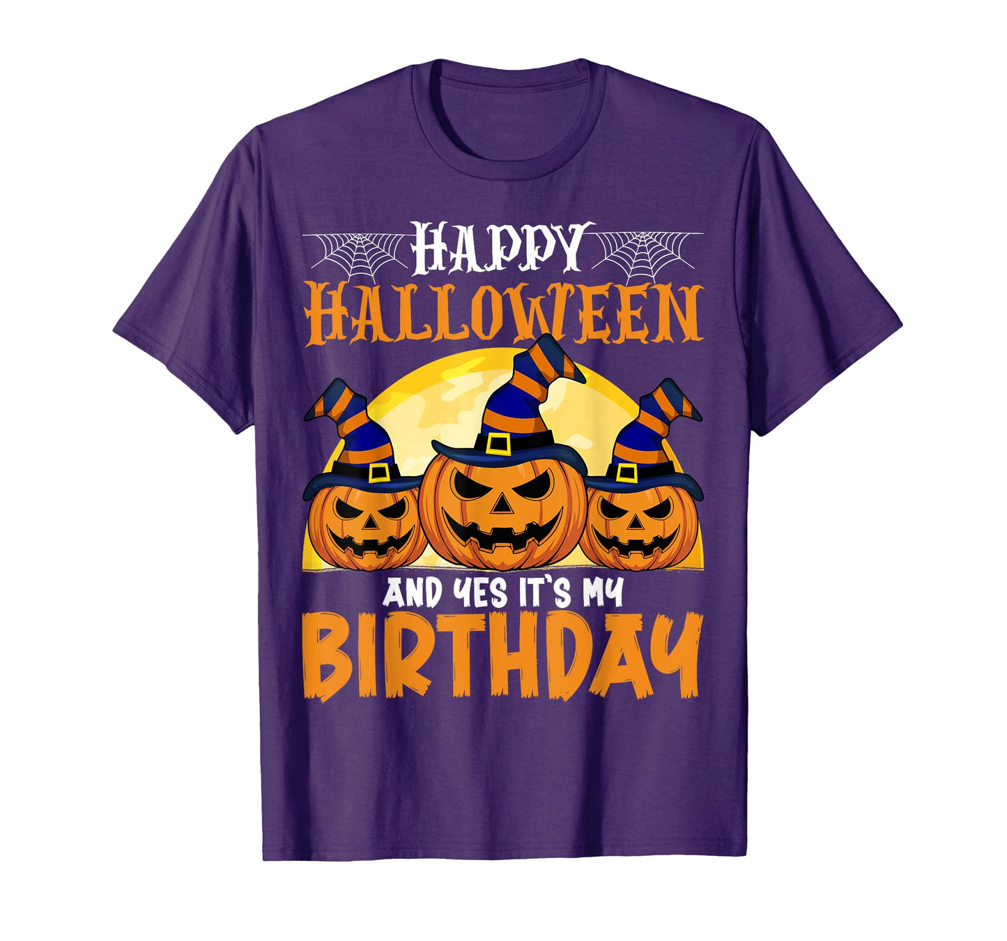 Happy Halloween It's My Birthday Ghost Pumpkin Witch Hat T-Shirt