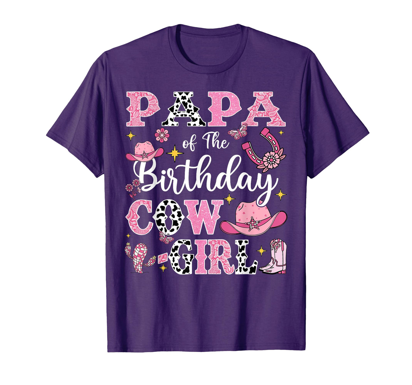 Papa Of The Birthday Cow-Girl Rodeo Cow Girl Birthday T-Shirt