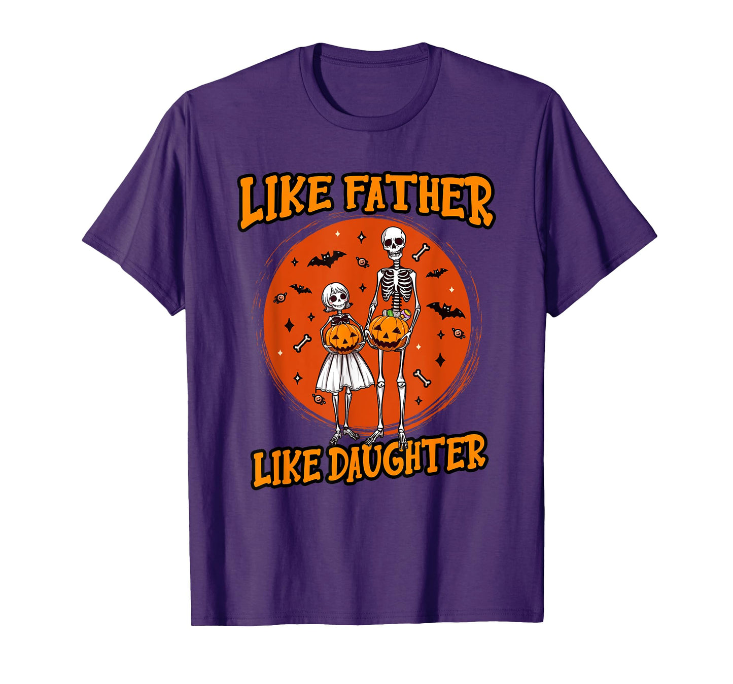 Skeleton Father Daughter Matching Halloween Costume T-Shirt