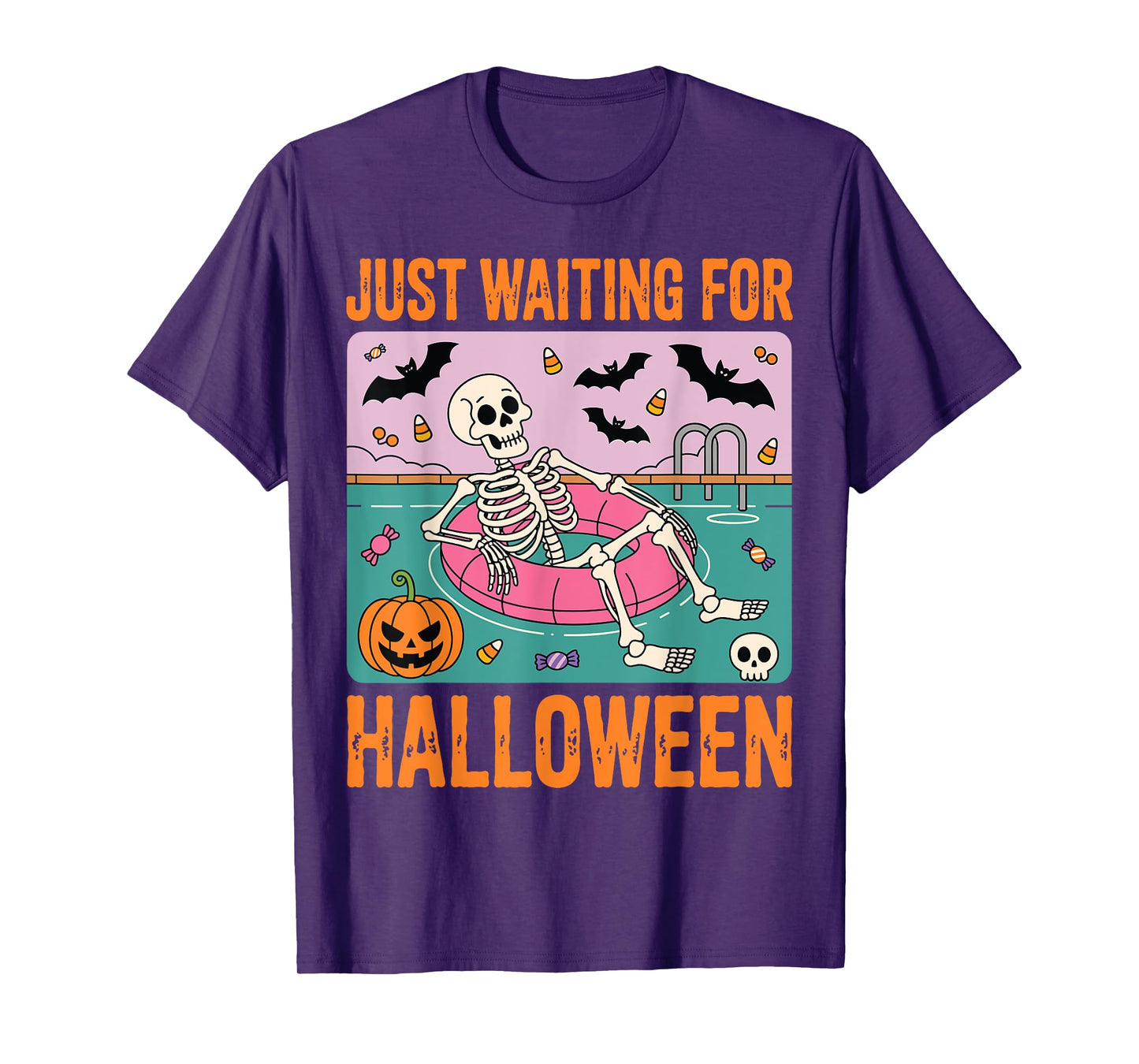 Spooky Summer Skeleton Just Waiting For Halloween T-Shirt