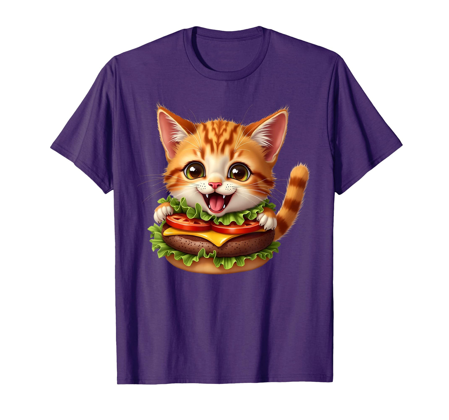 Funny Fast Food Cat Burger Lover Cute Cats Cheeseburger Men Women Kids T-Shirt