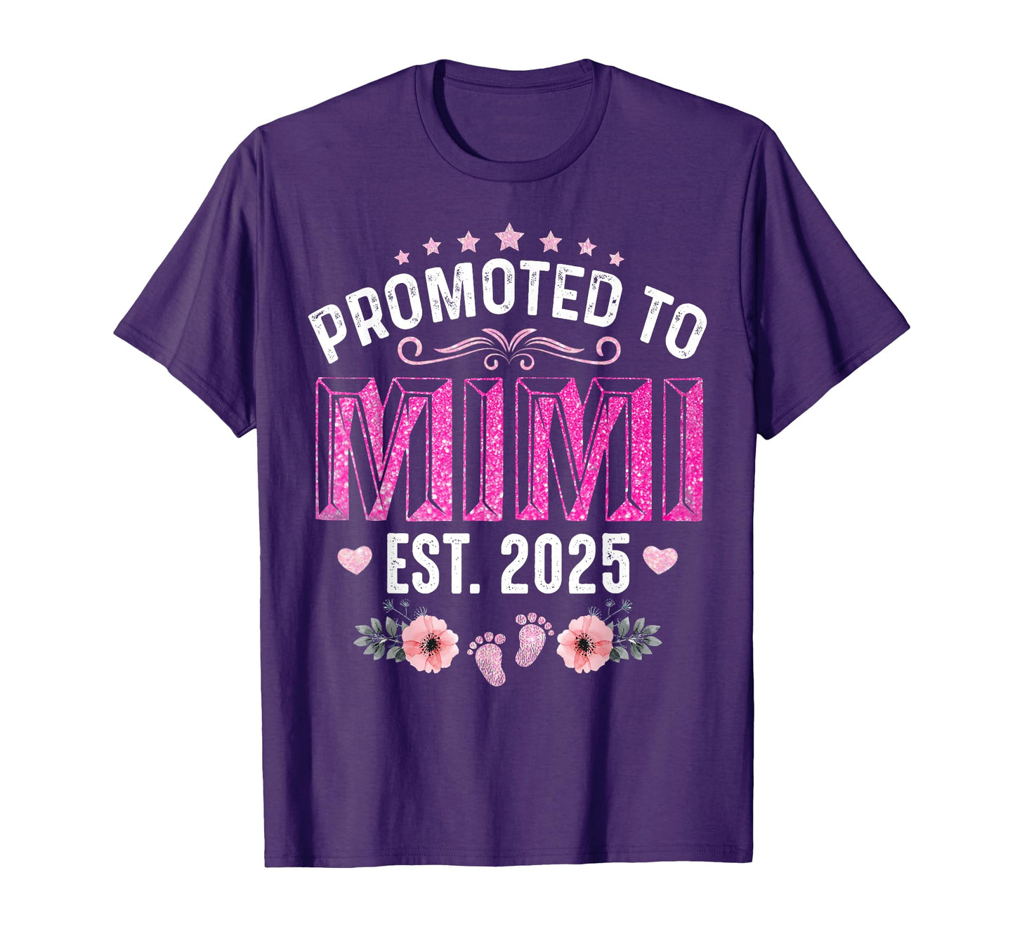 Promoted To Mimi Est. 2025 Funny Floral Mother's Day T-Shirt