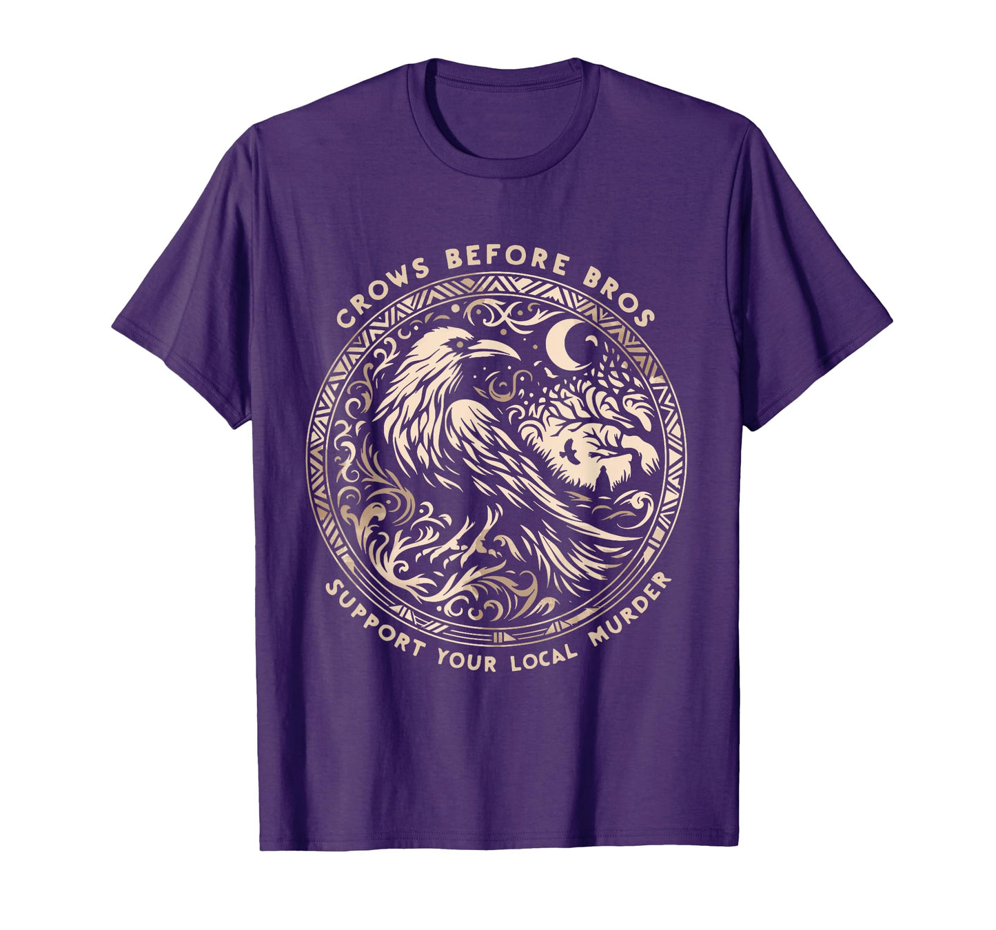 Crows Before Bros Support Your Local Halloween Vintage T-Shirt