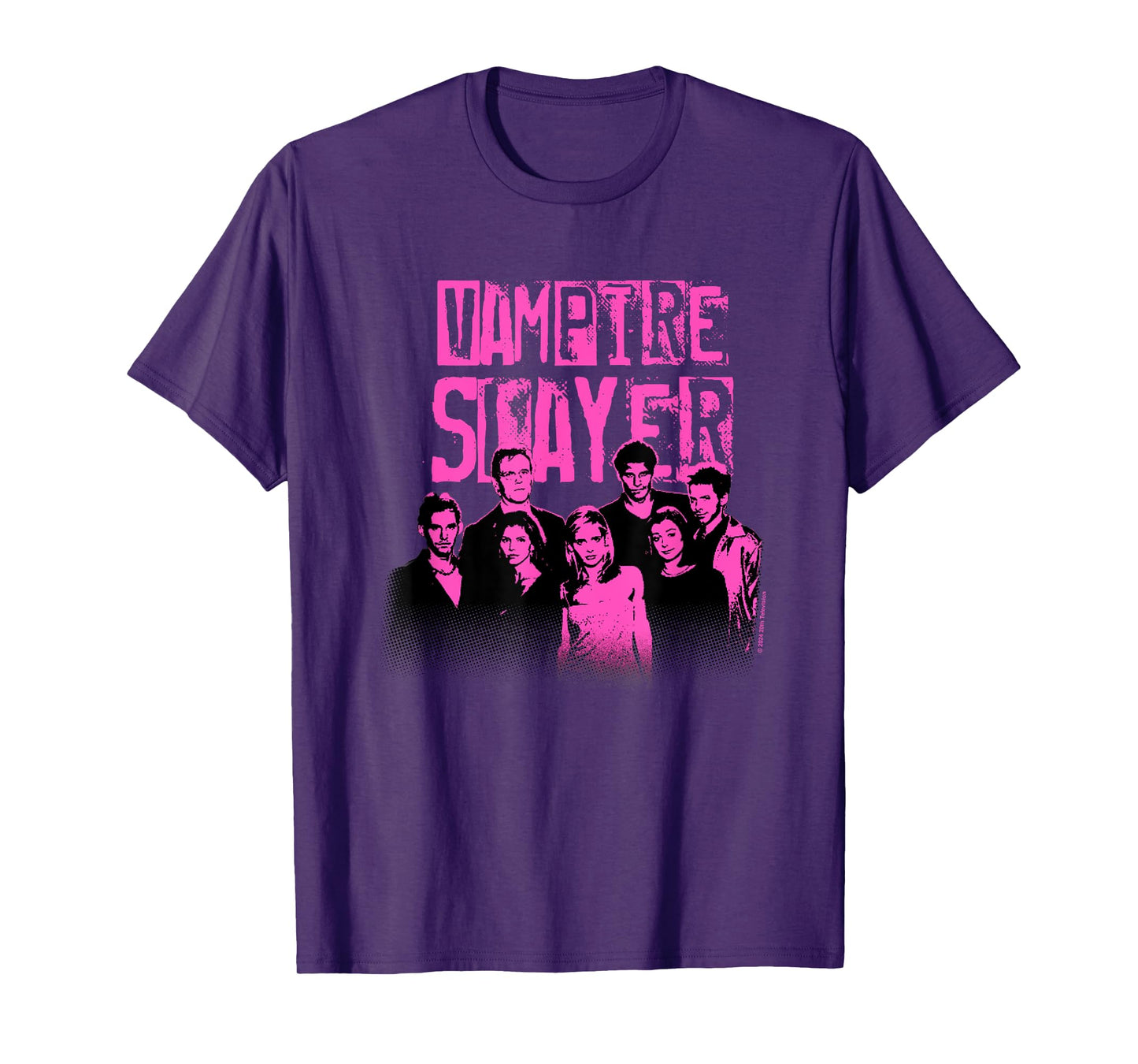 Buffy The Vampire Slayer Main Characters Faded Group Logo T-Shirt