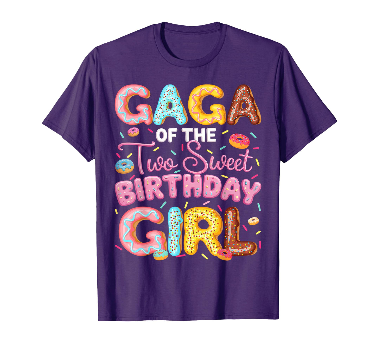 Gaga Of The Two Sweet Birthday Girl Donut 2Nd Birthday T-Shirt