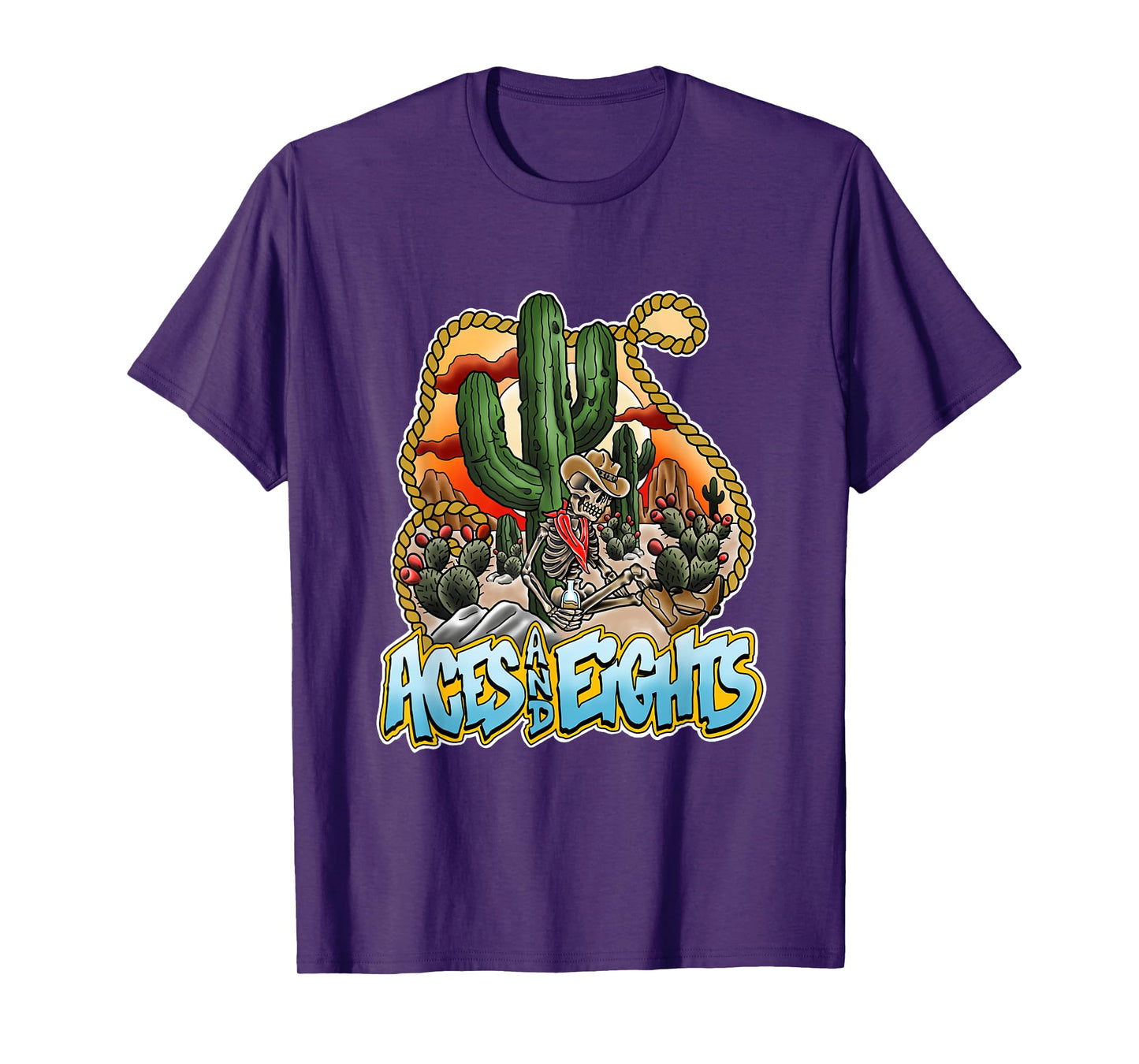 Aces And Eights Desert Scene T-Shirt