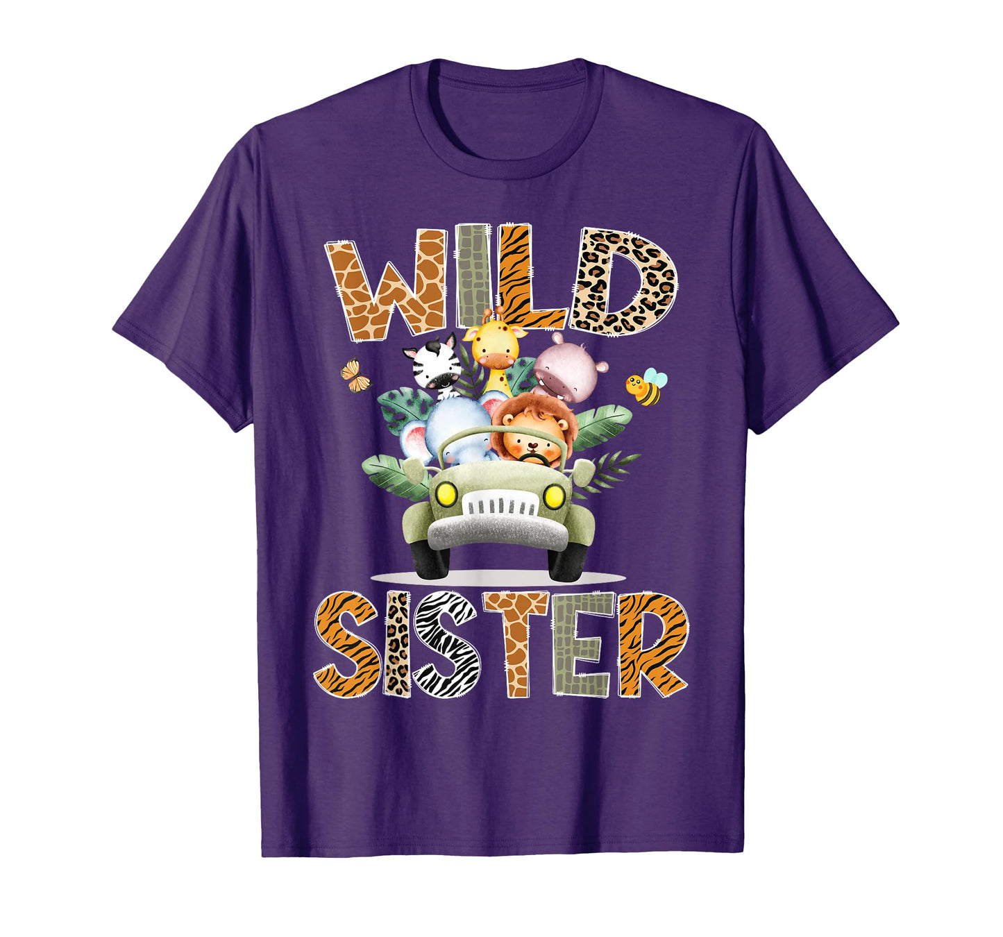 Wild Sister 1St Birthday Safari Jungle Animal Truck T-Shirt