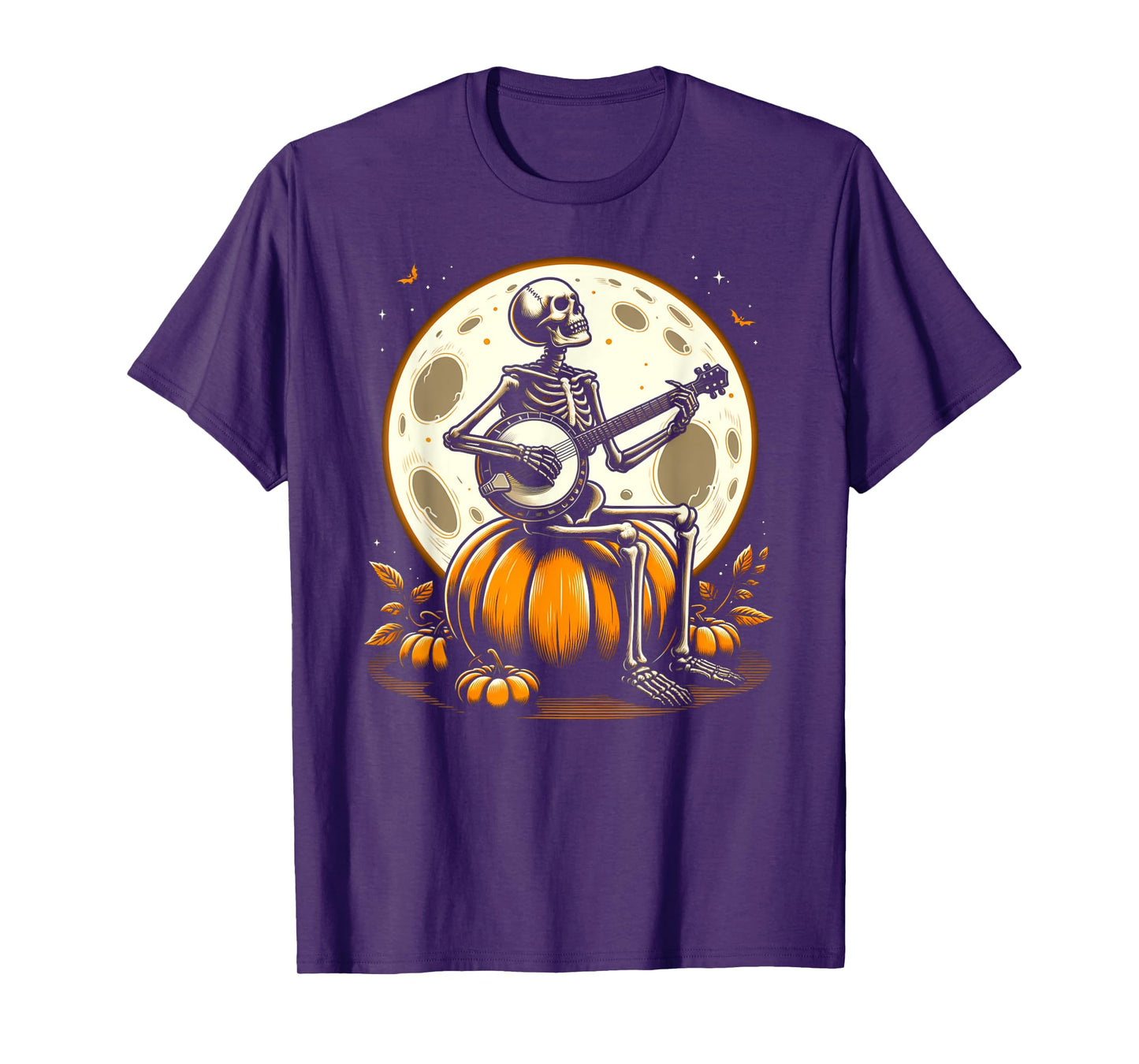 Funny Skeleton Playing Banjo Halloween Costume Men Women T-Shirt