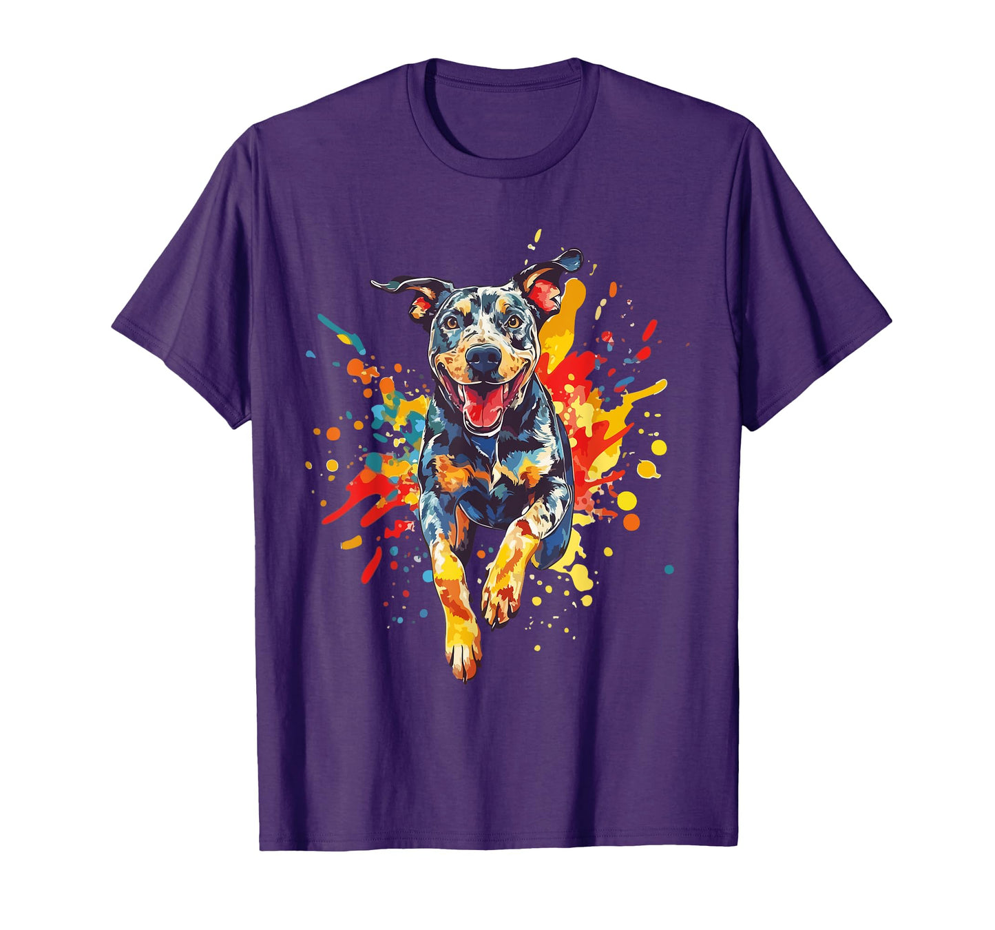 Catahoula Lover Colorful Splash Art Catahoula Leopard Dog T-Shirt