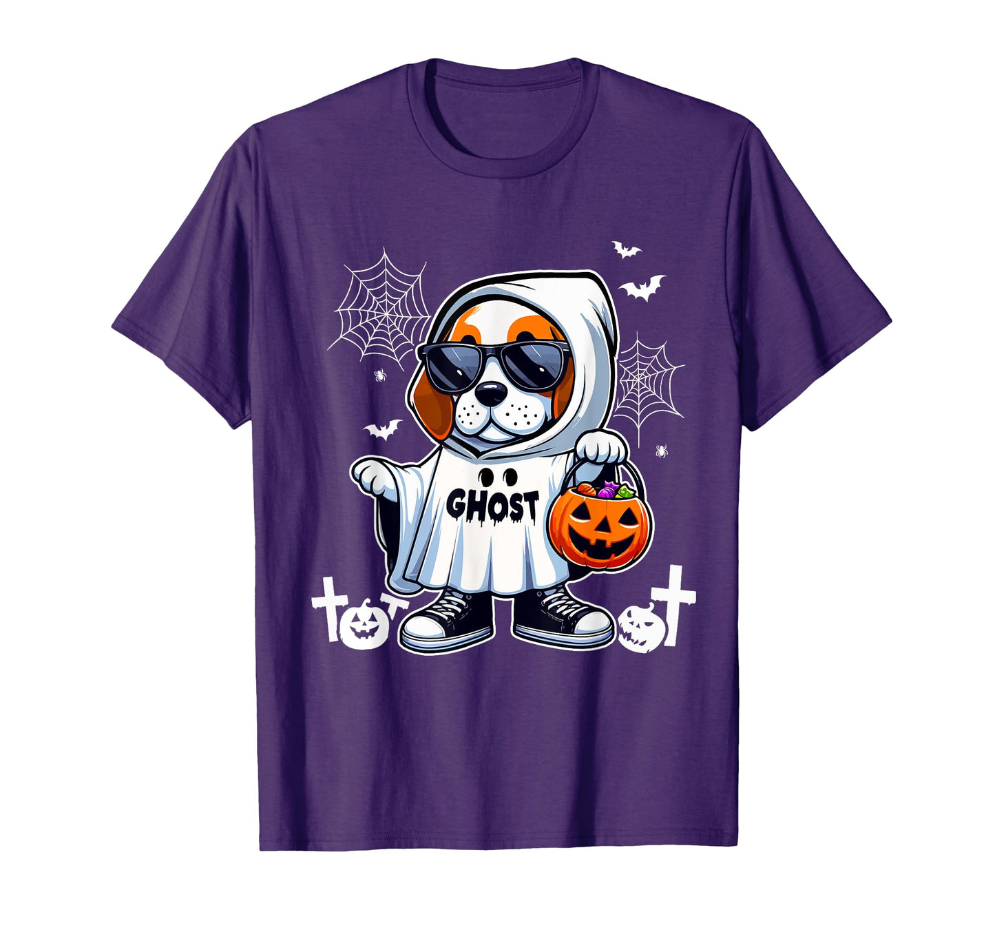 Ghost Halloween Beagle Sunglasses Cosplay Boo Ghost Lover T-Shirt