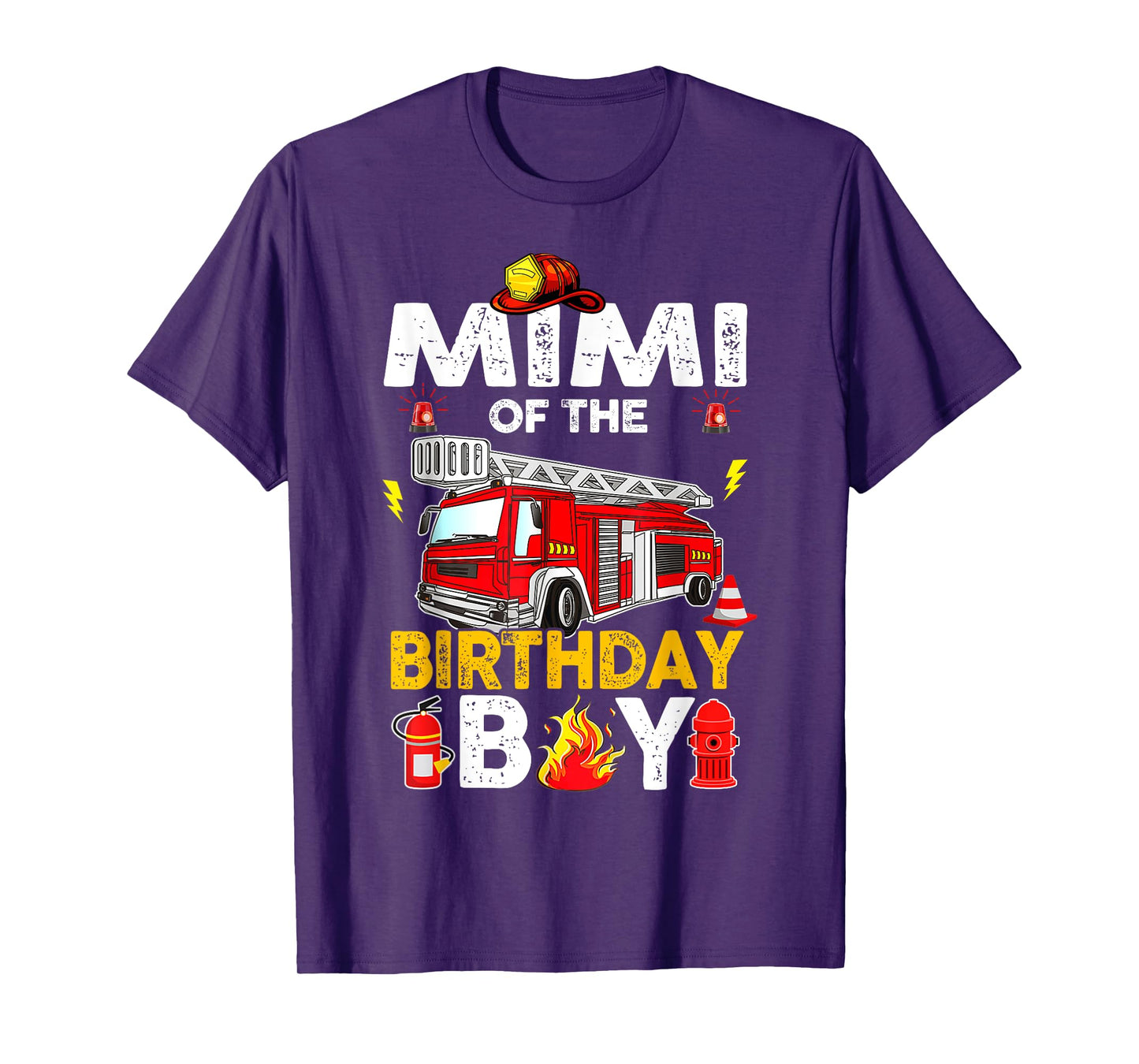 Mimi Of The Birthday Boy Fire Truck Firefighter Party T-Shirt