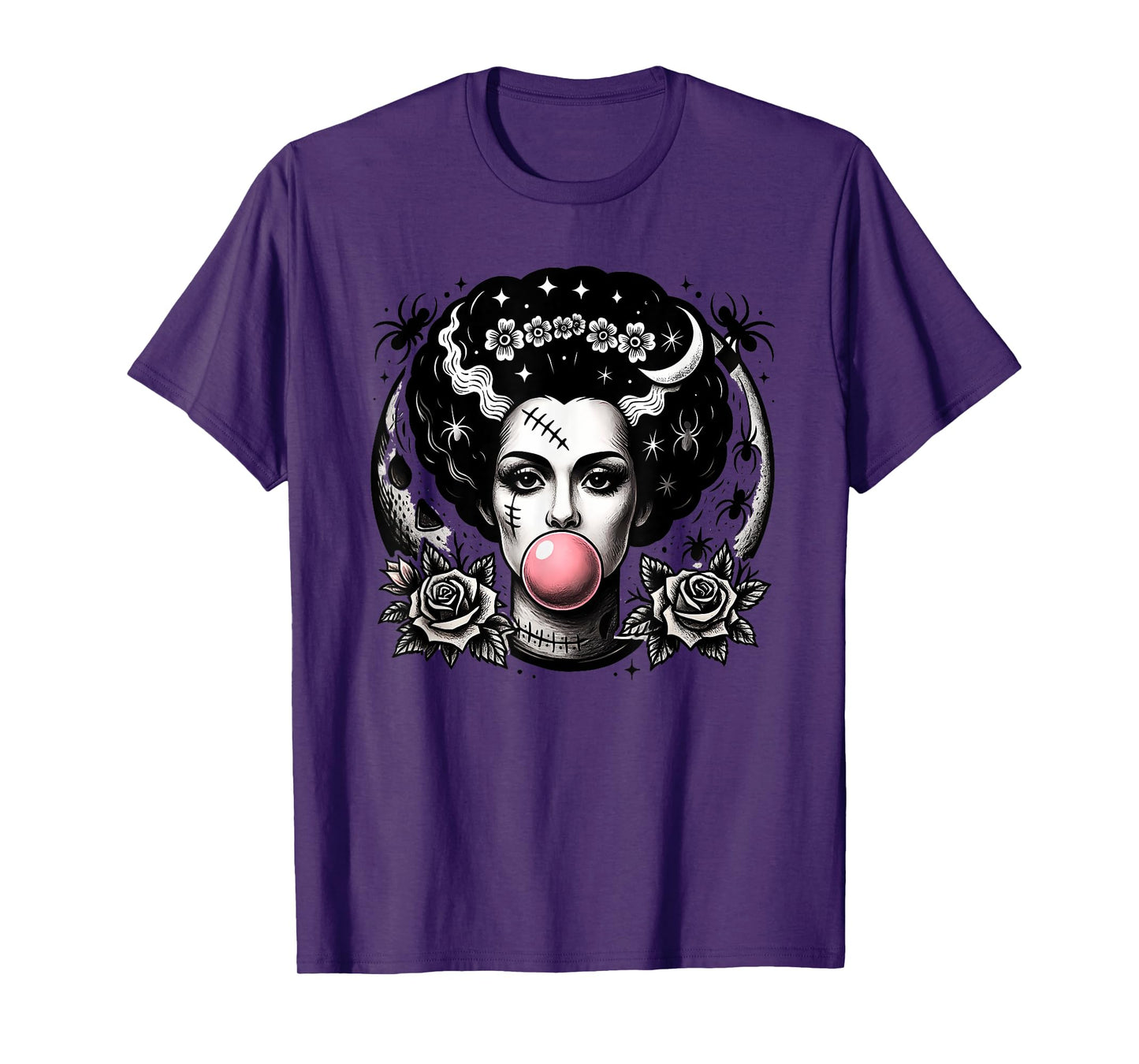 Frankenstein Monster Bride Bubble Gum Funny Halloween T-Shirt