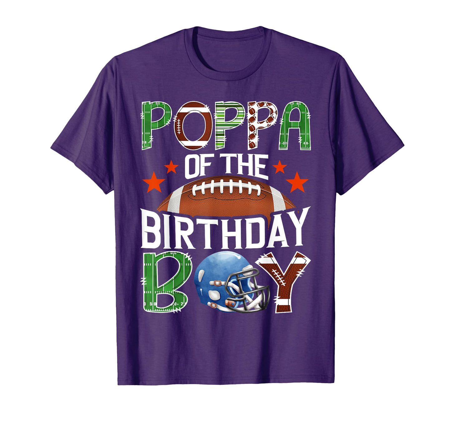 Poppa Of The Birthday Boy Football 1St Year Down Birthday T-Shirt