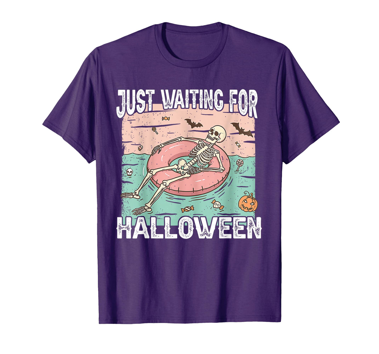 Spooky Summer Skeleton Just Waiting For Halloween T-Shirt