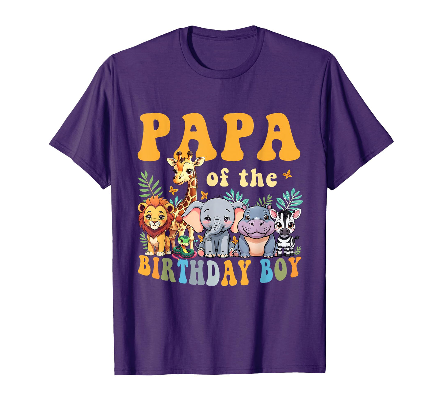 Papa of the Birthday Boy Kids Safari Jungle Animal Matching T-Shirt