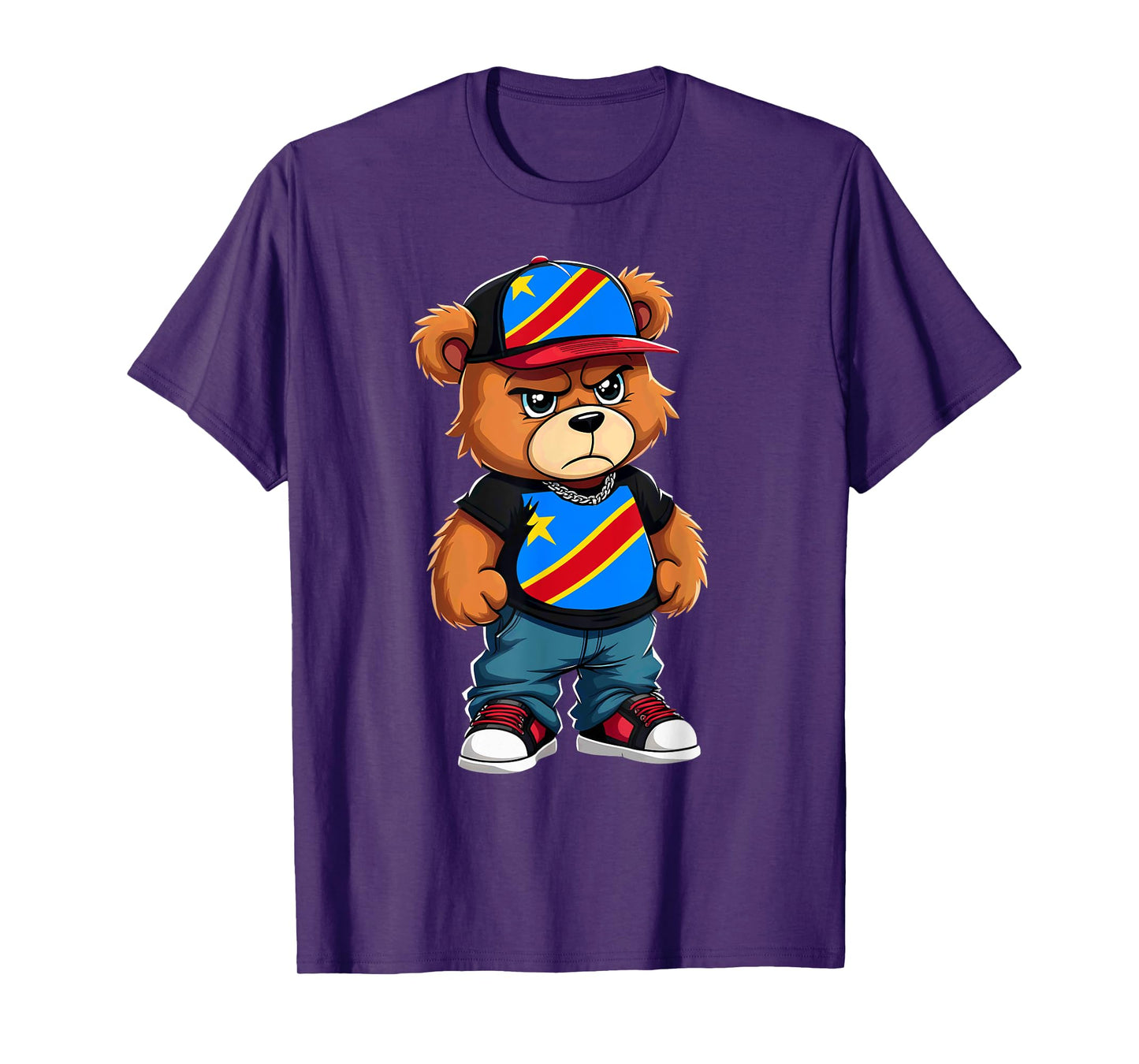 Congolese Flag Teddy Bear Congo Hip Hop T-Shirt