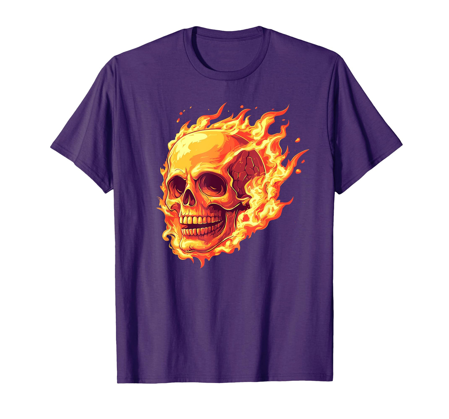 Skull on fire, flame, Rock, modern and design! T-Shirt
