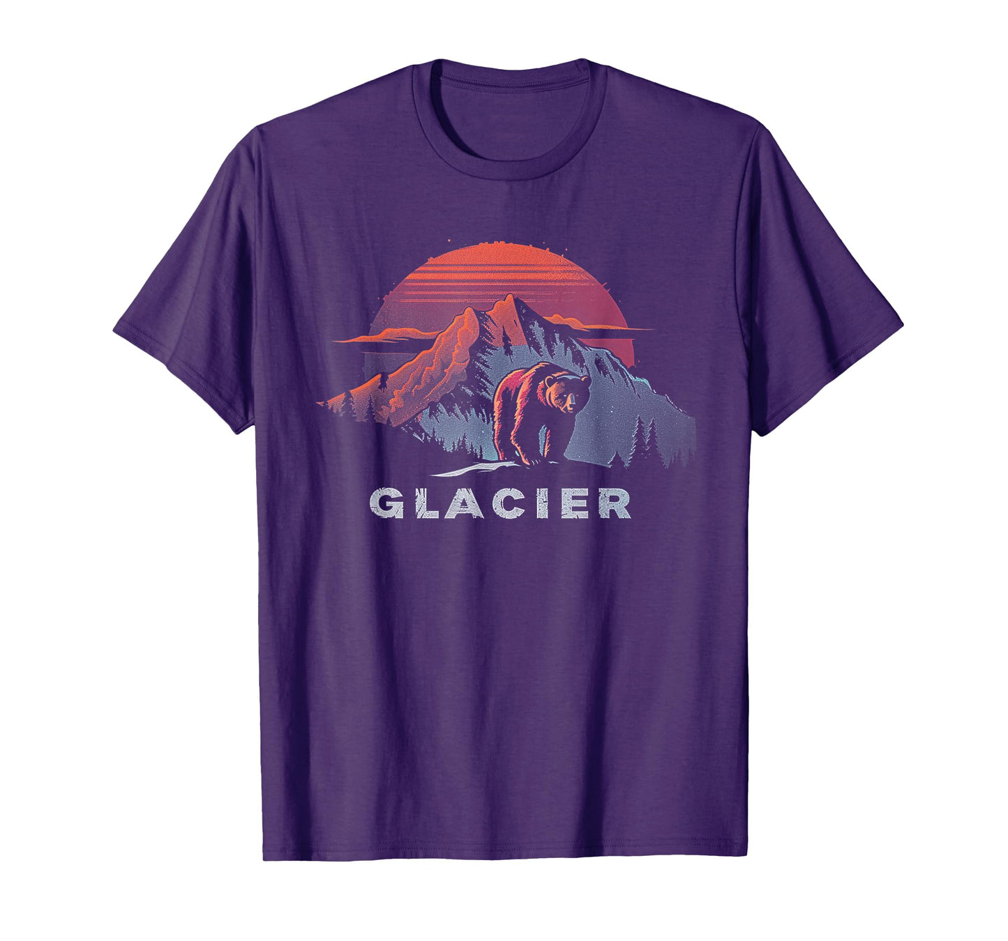 Glacier - US National Park Vintage Men Women Kids Retro T-Shirt