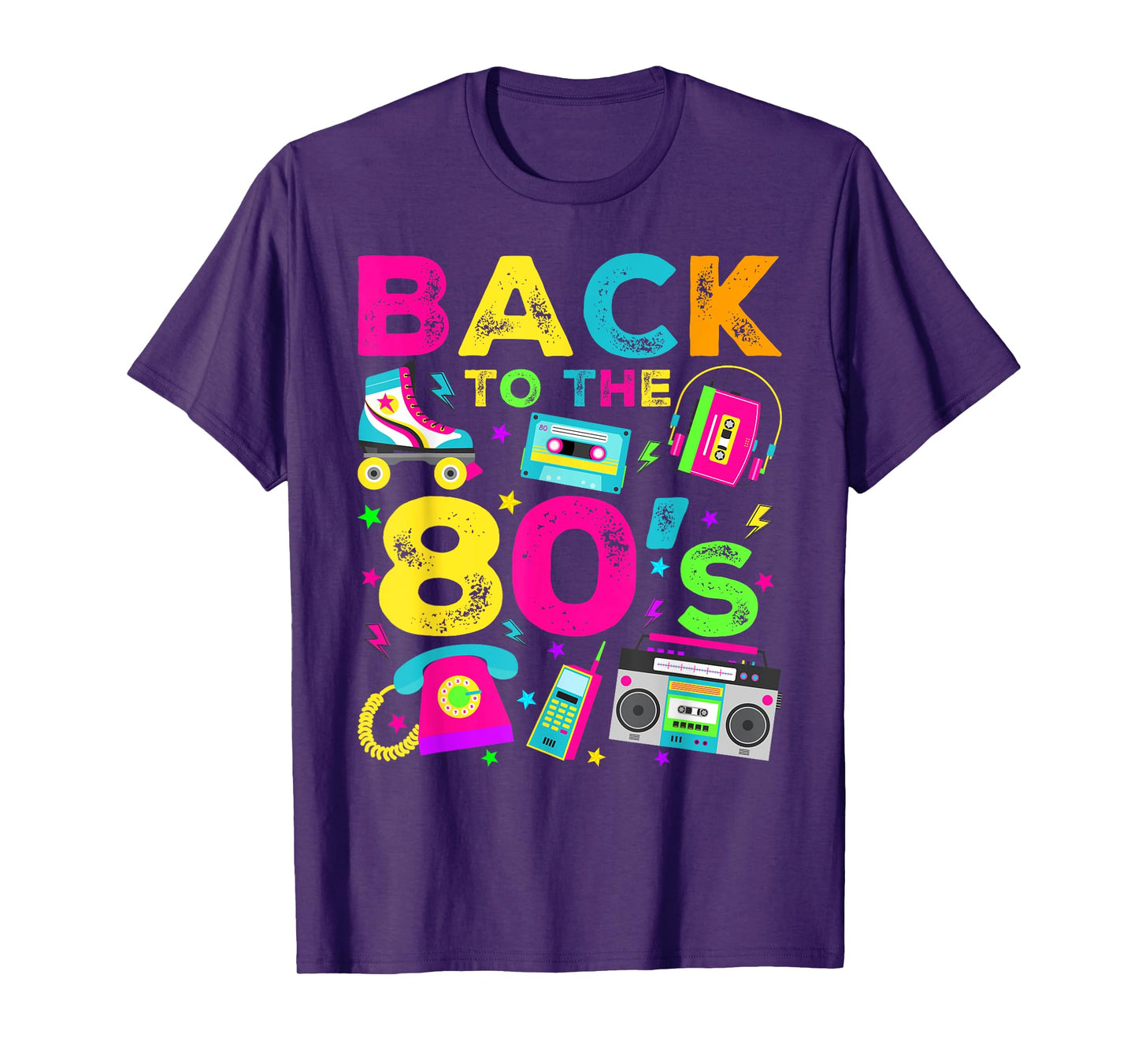 Back To 80's 1980s Vintage Style Eighties Retro Party T-Shirt