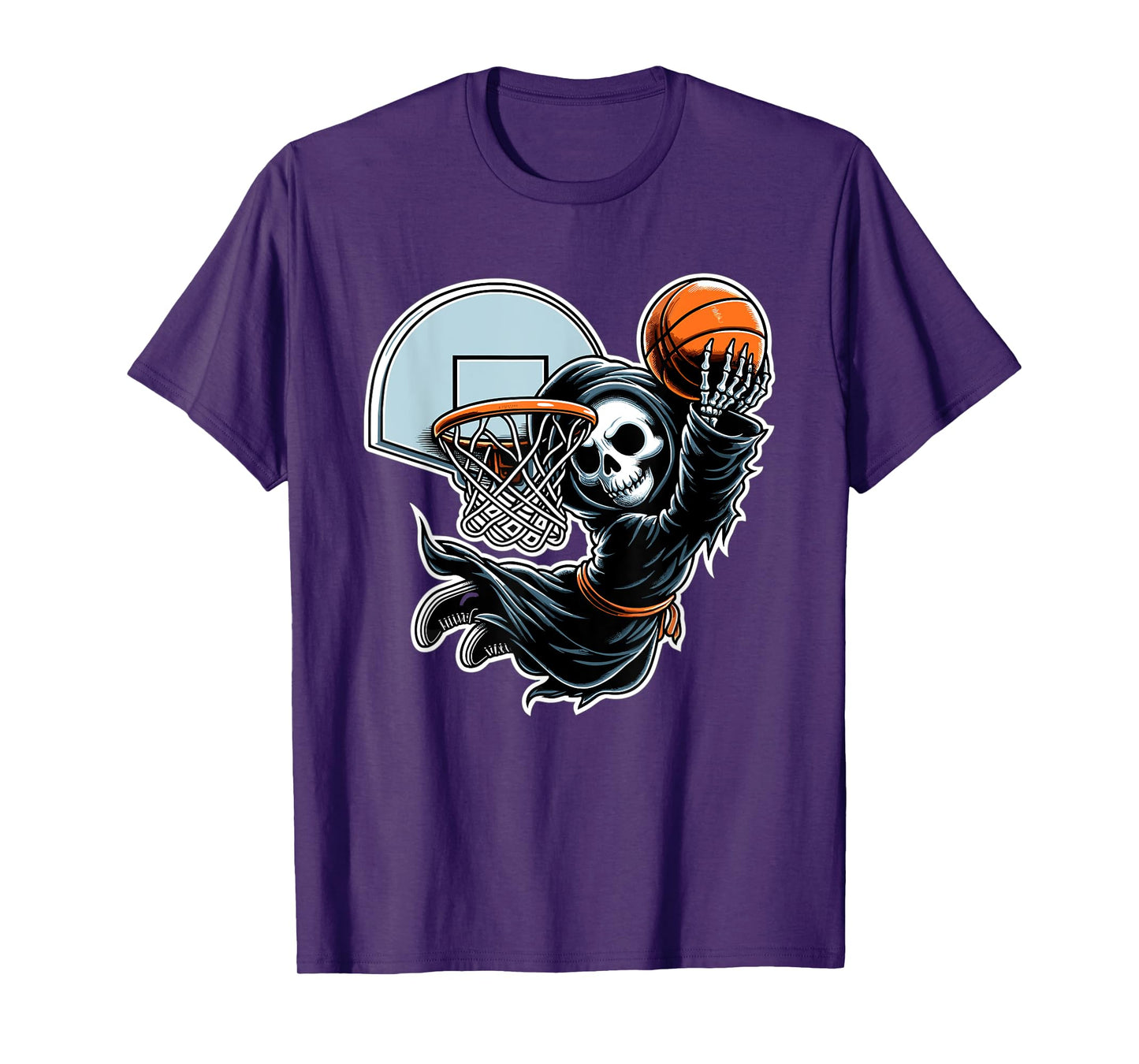 Grim Reaper Basketball Player Funny Halloween T-Shirt