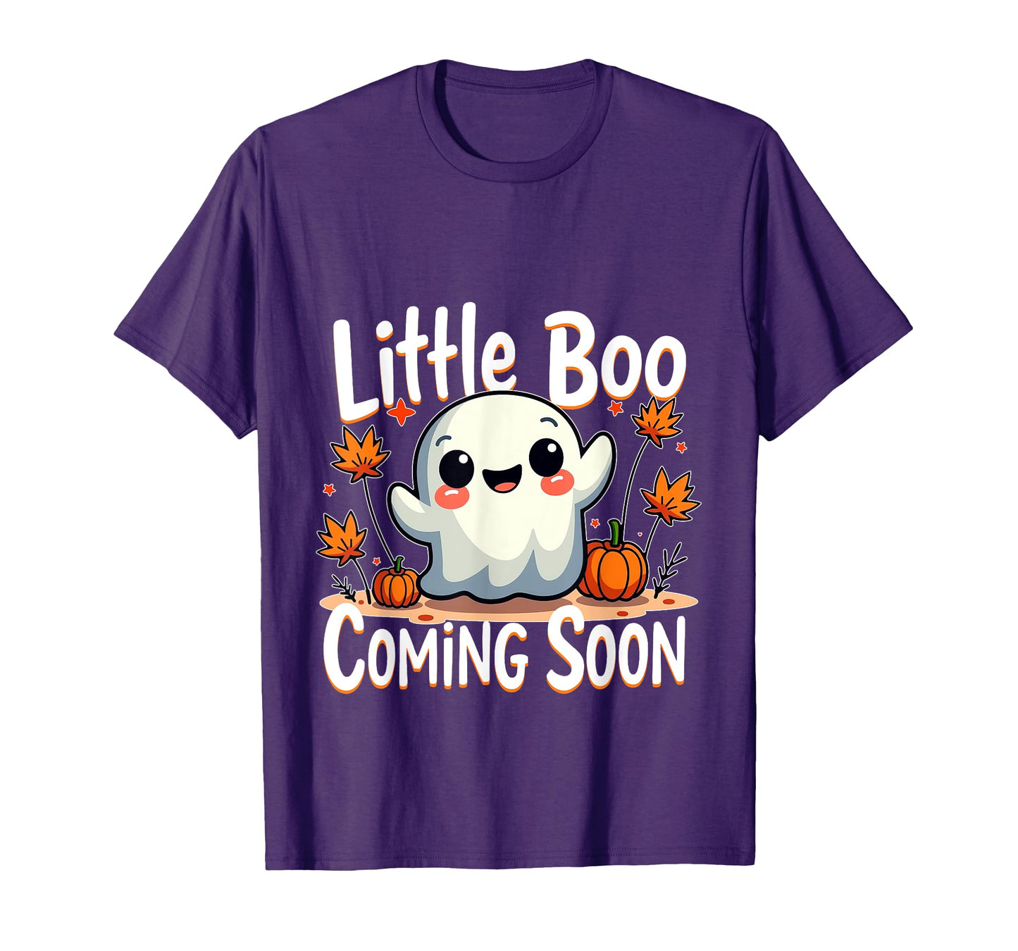 Little Boo Funny and Cute Halloween Pregnancy Announcement T-Shirt