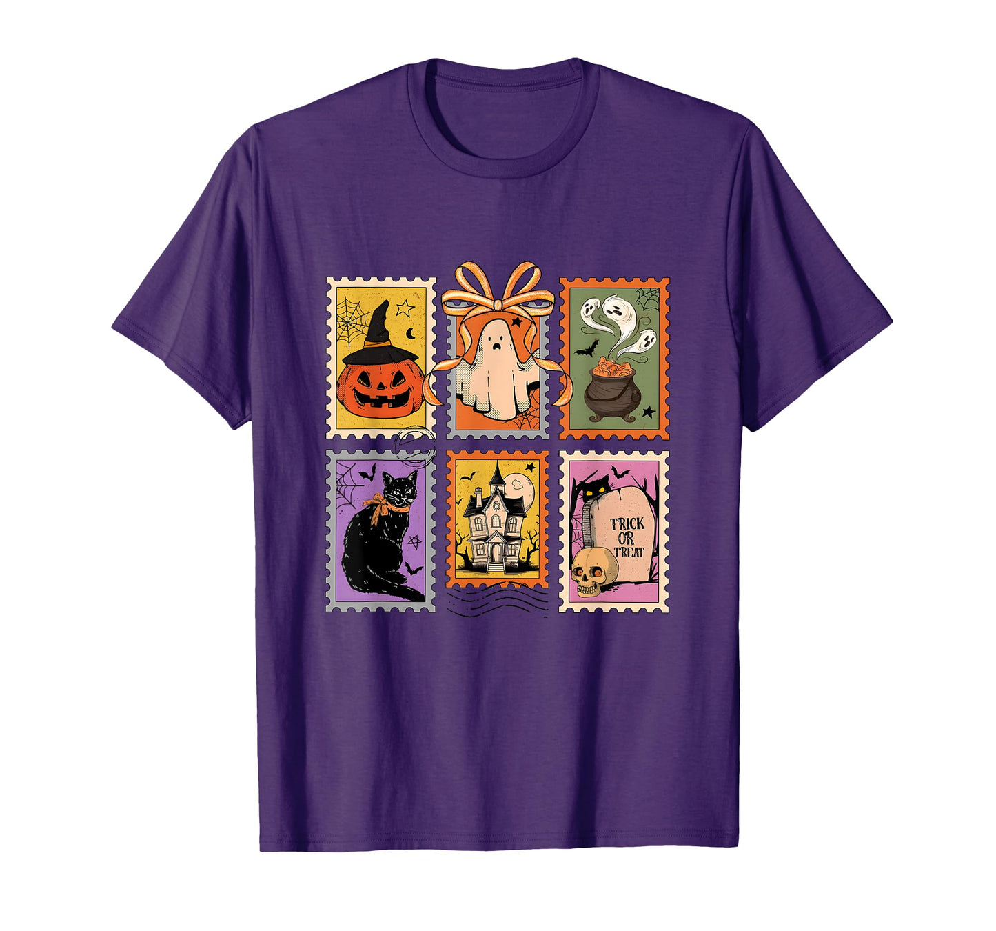 Retro Funny Card Girly Halloween Cat Ghost Spooky Season T-Shirt