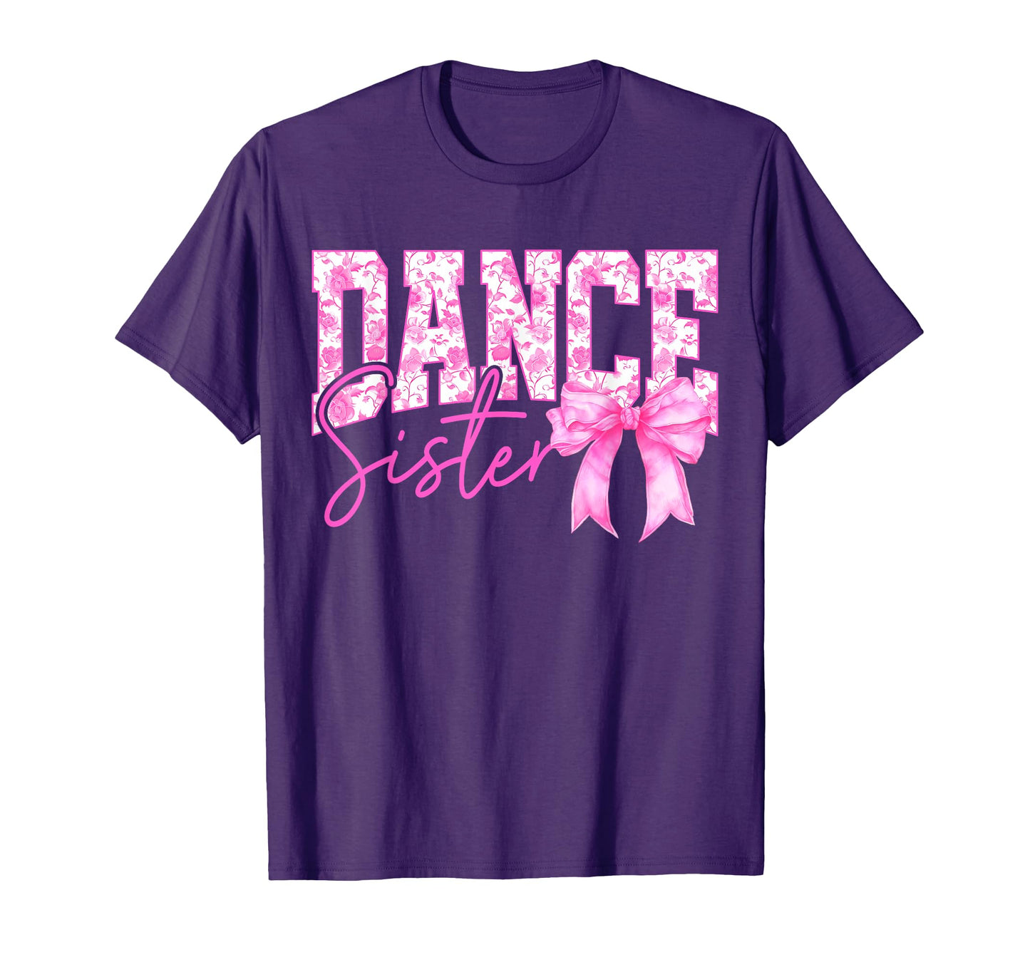 Dance Sister Coquette Bow Toile Pink Bow Floral Coquette Bow T-Shirt