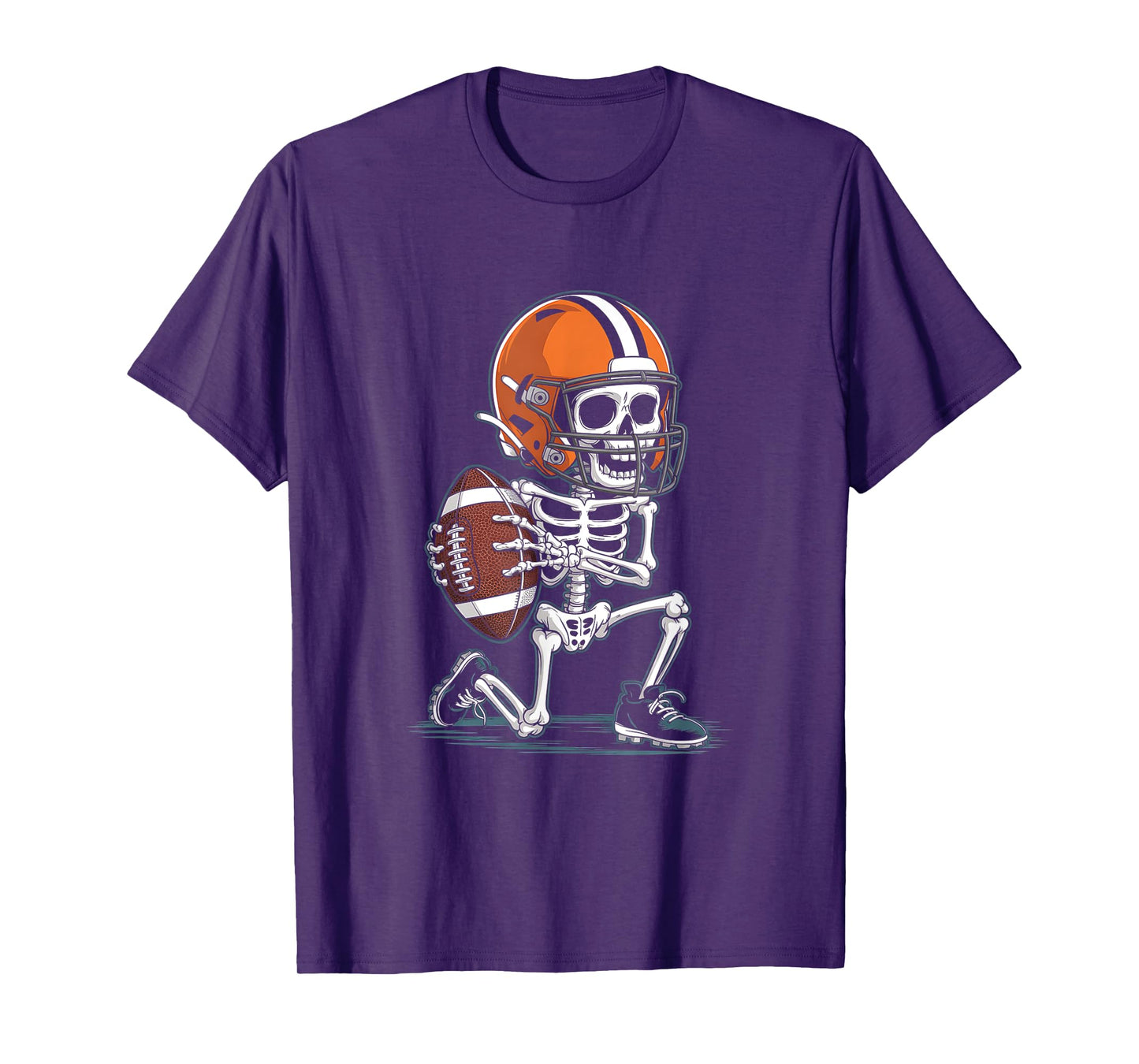 Skeleton Football Halloween Costume Funny Men Boys Kids Tee T-Shirt
