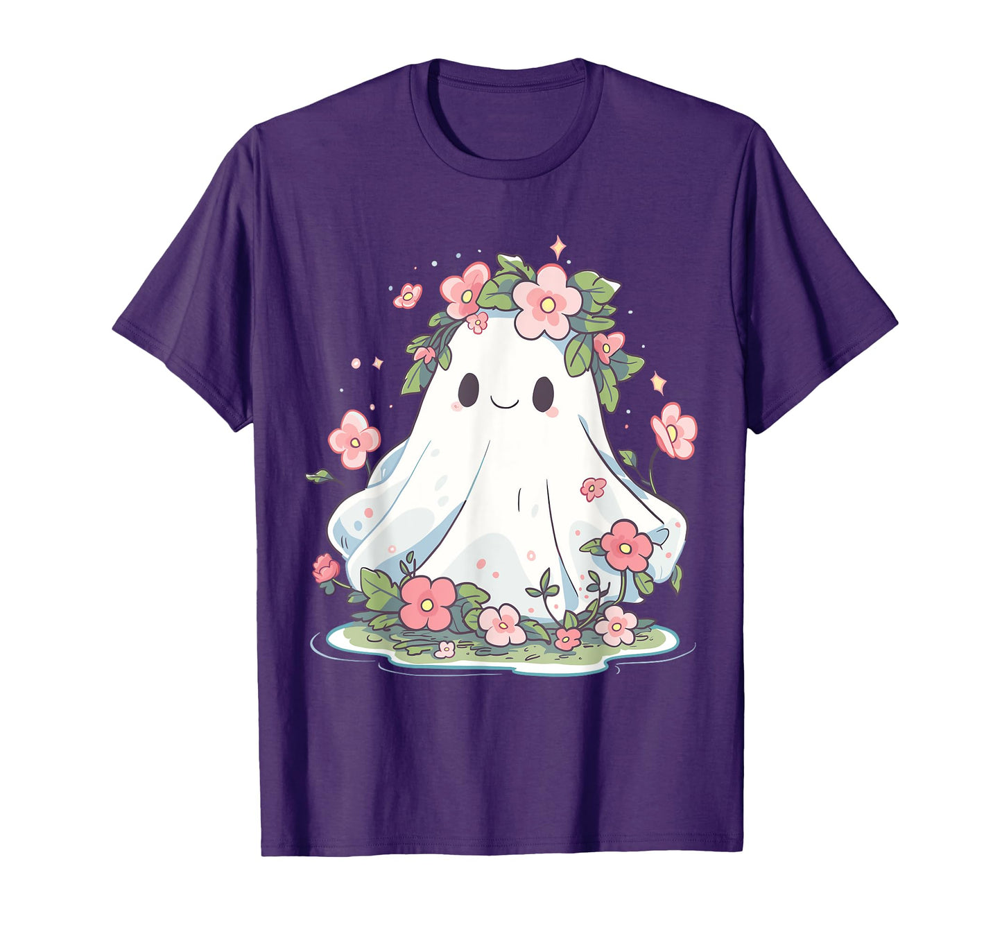Halloween Ghost Flower Women Girls Halloween Costume T-Shirt