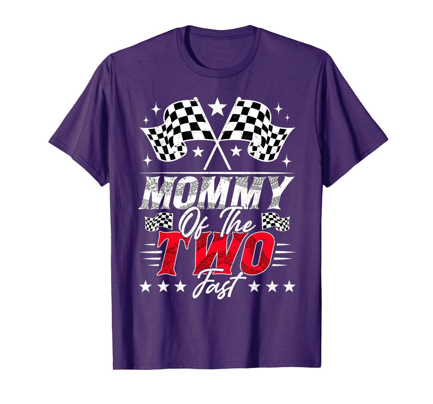 Mommy Of The Two Fast Second Birthday Racing Car Family T-Shirt