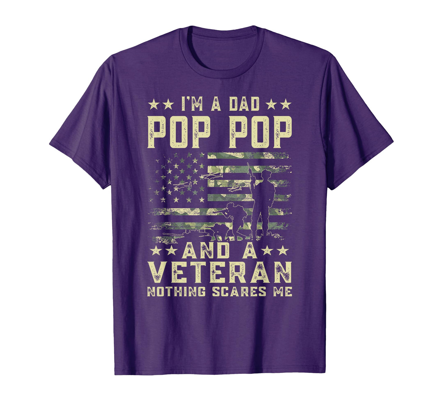 I'm A Dad Pop Pop and A Veteran American Flag Father's Day T-Shirt for Women Men