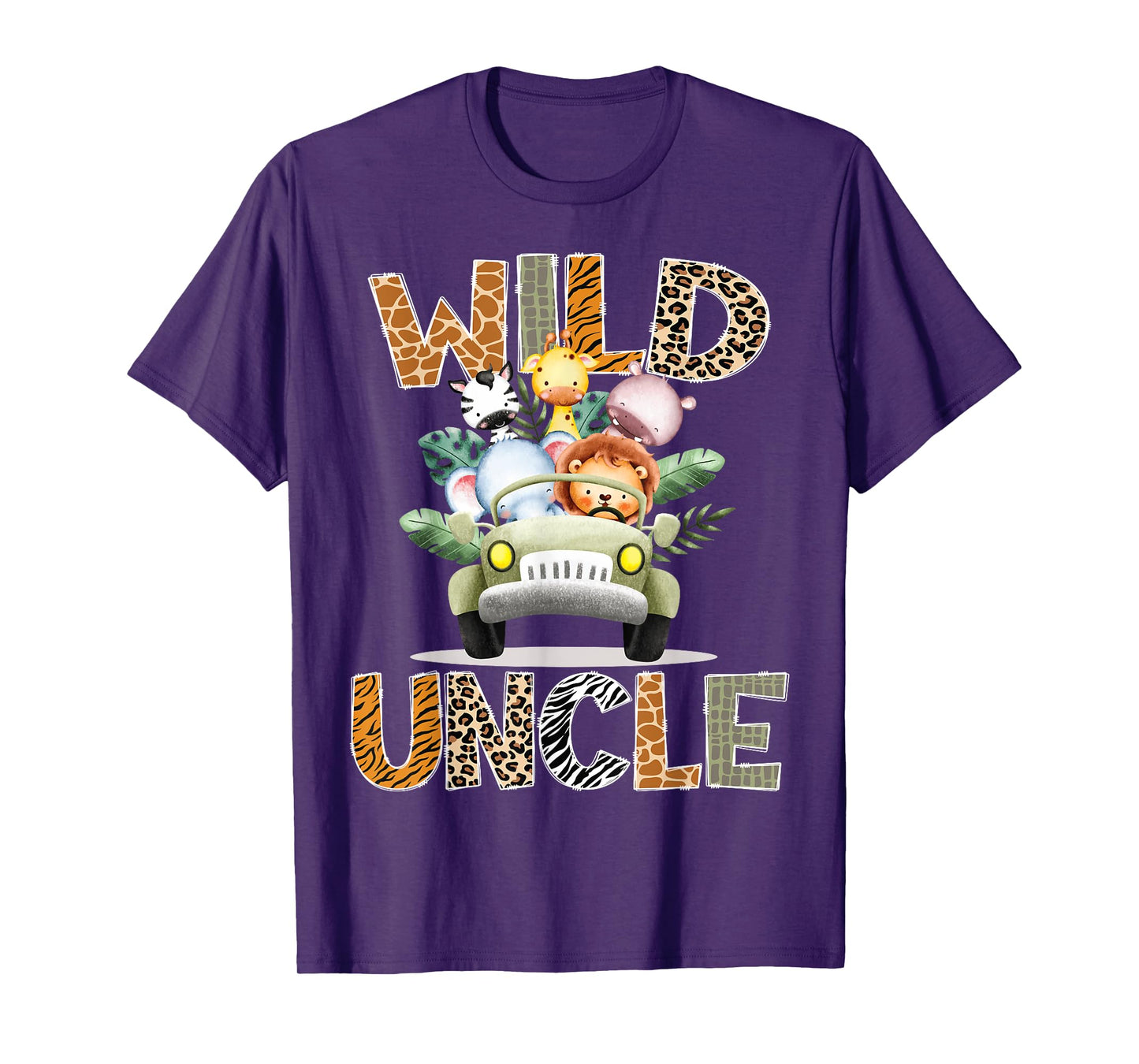 Wild Uncle Safari Jungle Animals 1st Birthday Truck T-Shirt