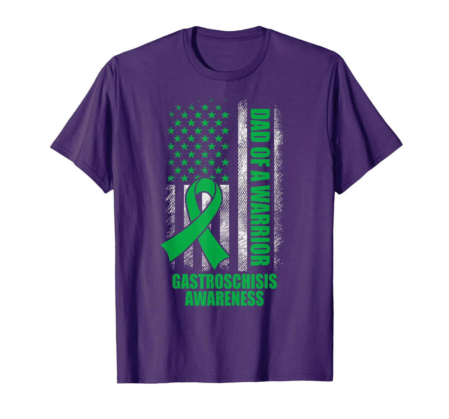 Proud Dad Of A Warrior Gastroschisis Awareness US Flag T-Shirt
