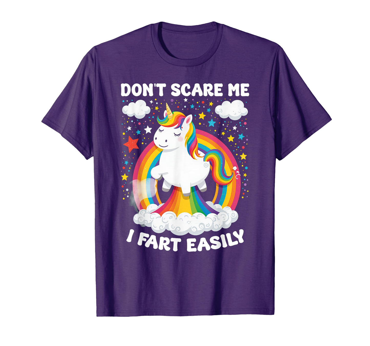 Funny Unicorn Don't Scare Me I Fart Easily Unicorn Fart T-Shirt