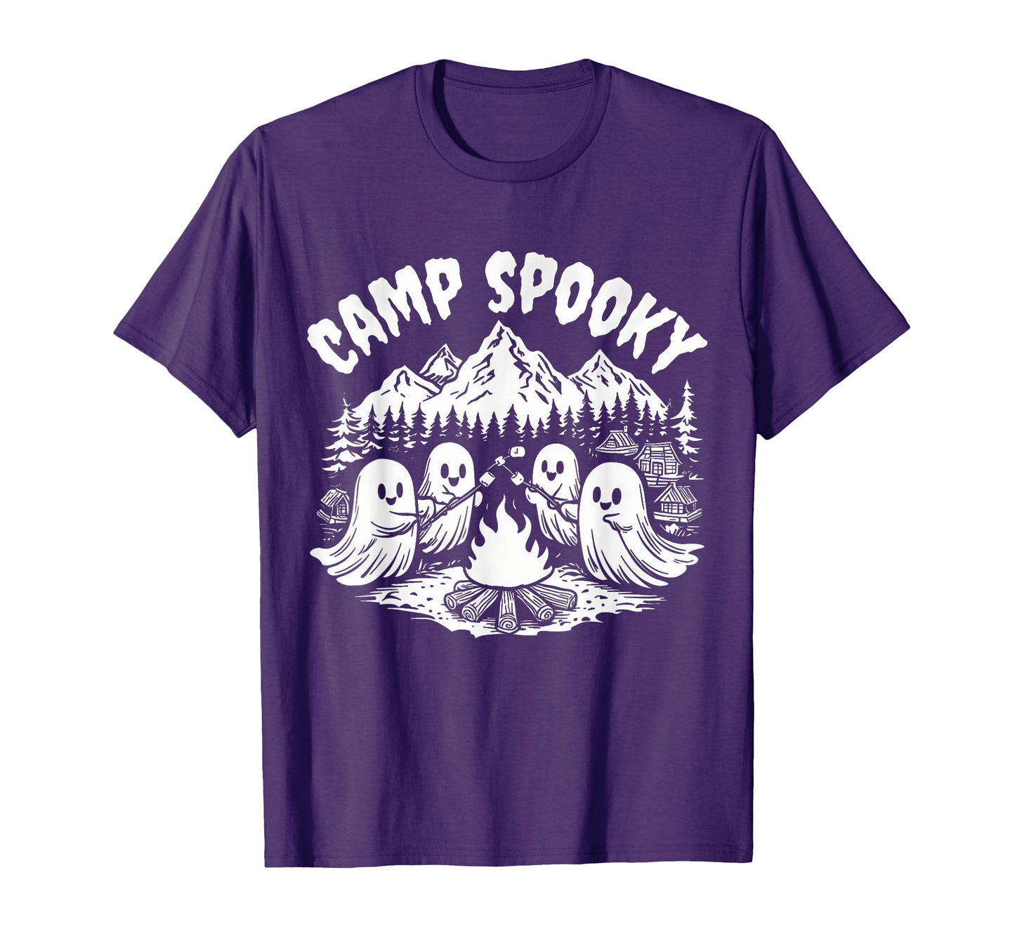 Camp Spooky Summerween Summer Halloween Cute Ghost T-Shirt
