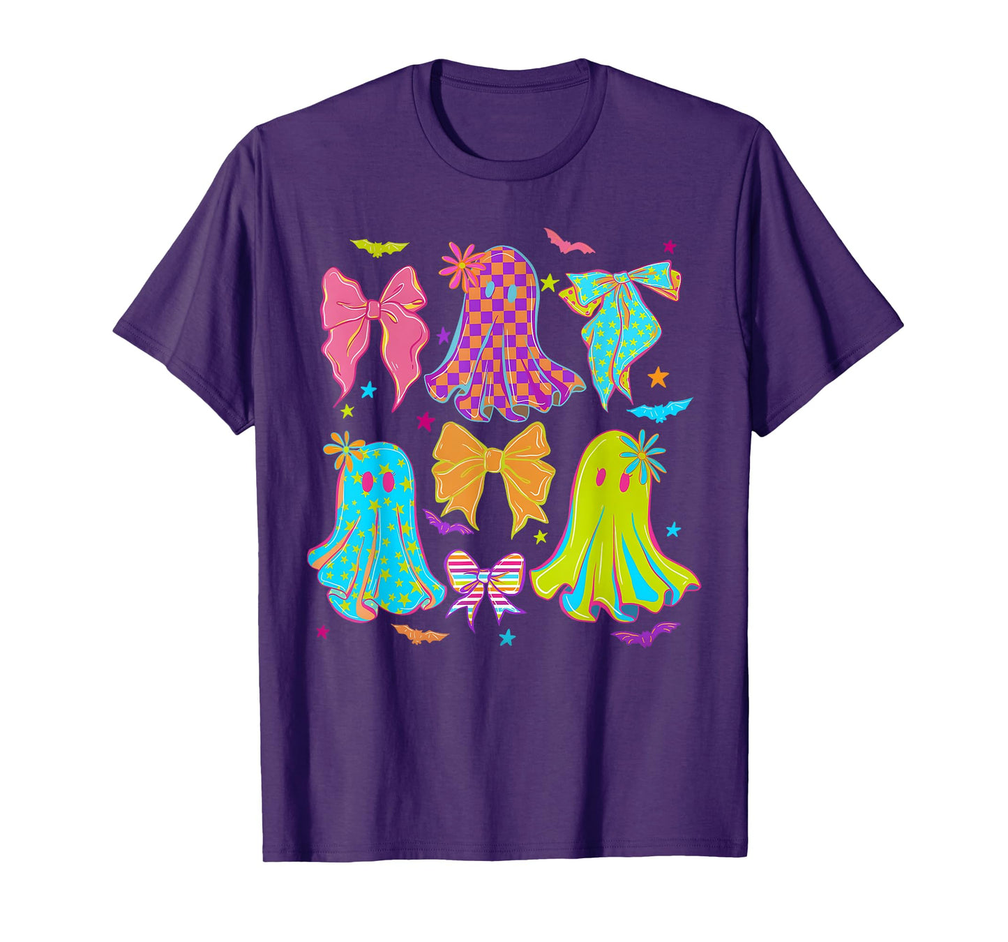Halloween Coquette Bow Cute Ghosts Girl Women Kid T-Shirt