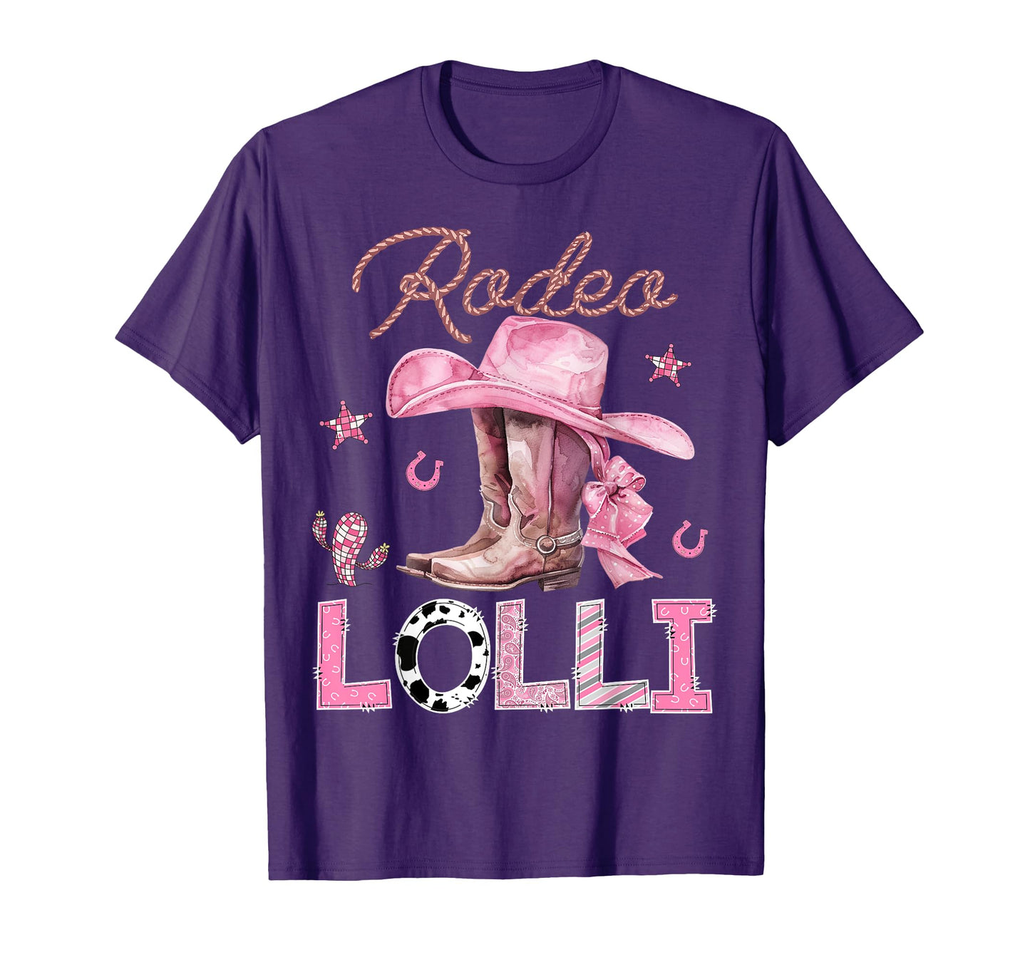 Rodeo Lolli Pink Boots Coquette CowGirl Birthday Party T-Shirt