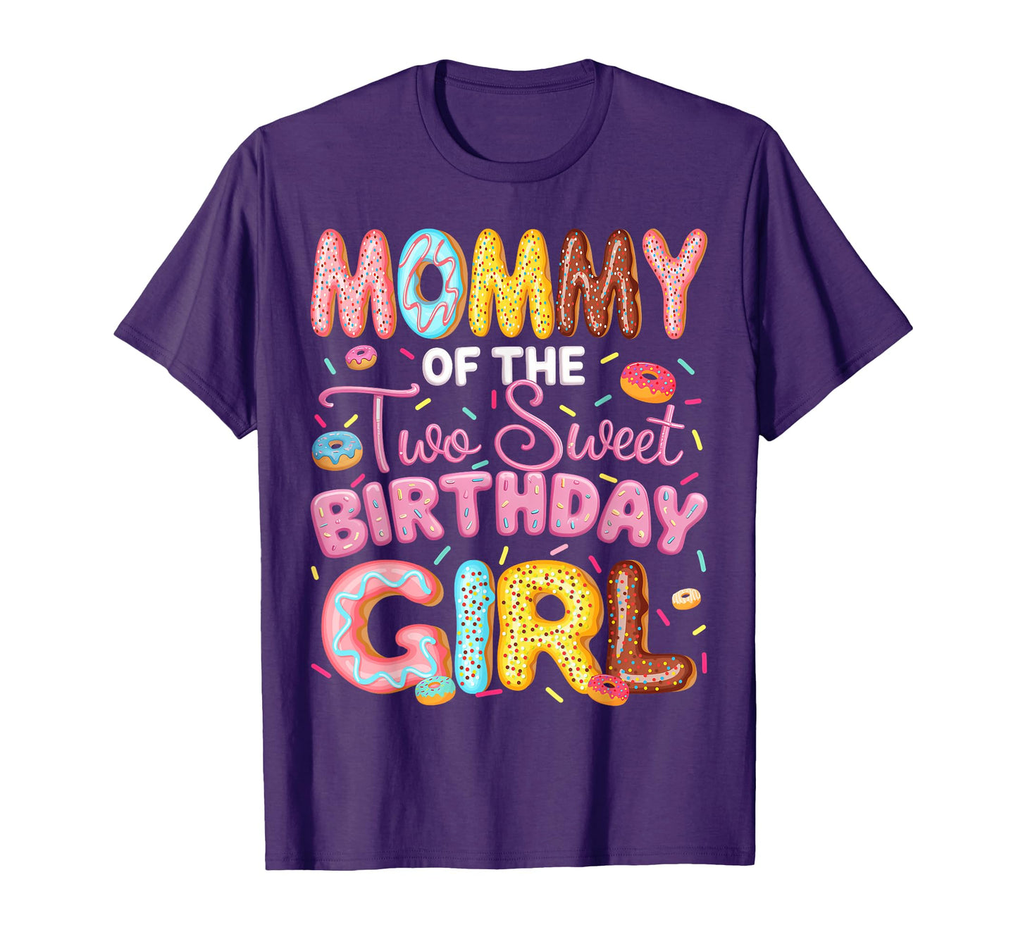 Mommy Of The Two Sweet Birthday Girl Donut 2Nd Birthday T-Shirt